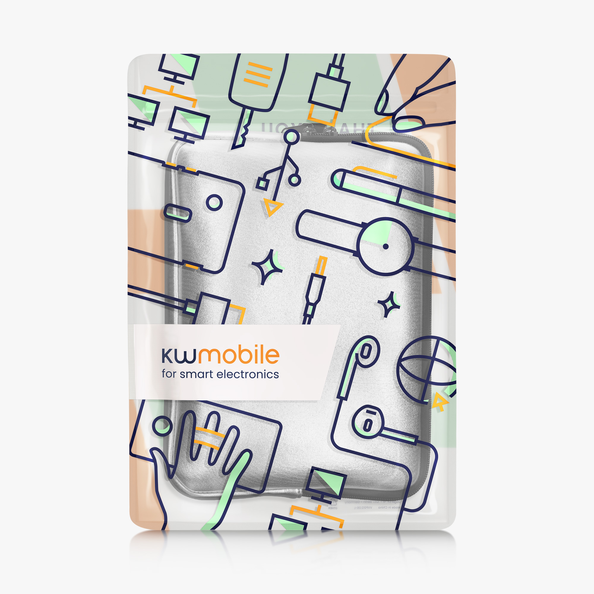 Neoprenové pouzdro tablet kwmobile 9,7"-11"" stříbrná