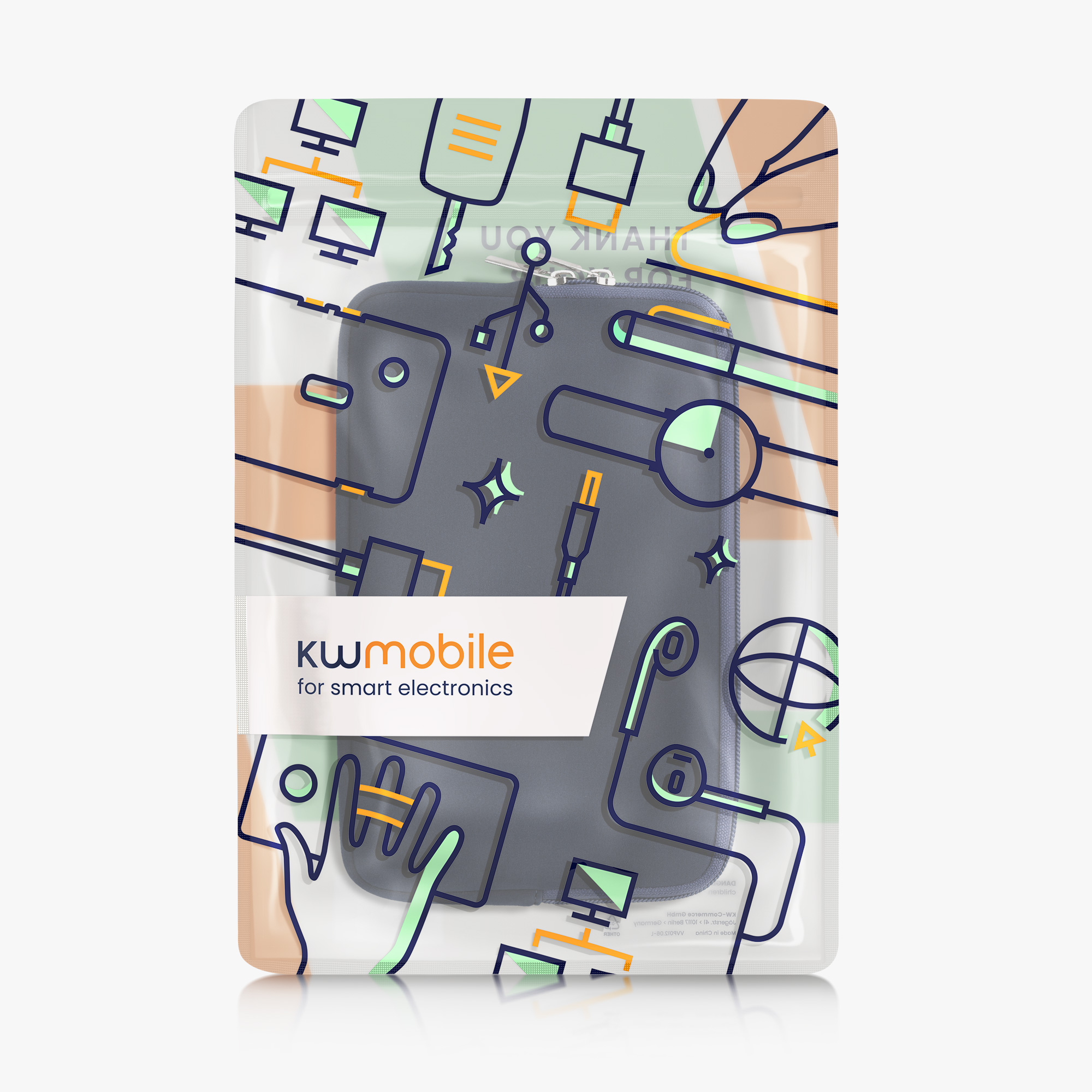 Neoprenové pouzdro tablet kwmobile 8"-8,4"" tmavě modrá