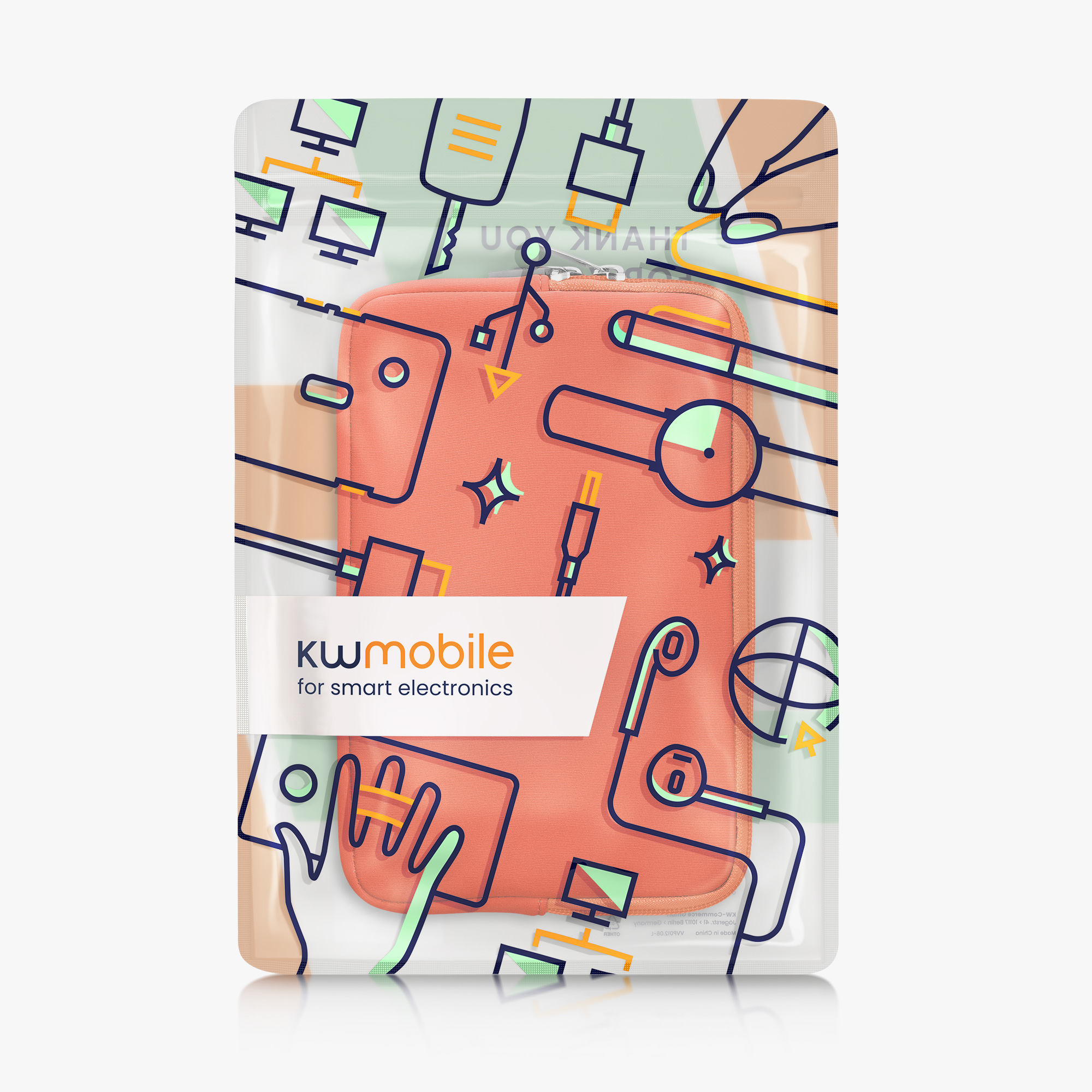 Neoprenové pouzdro tablet kwmobile 8"-8,4"" oranžová