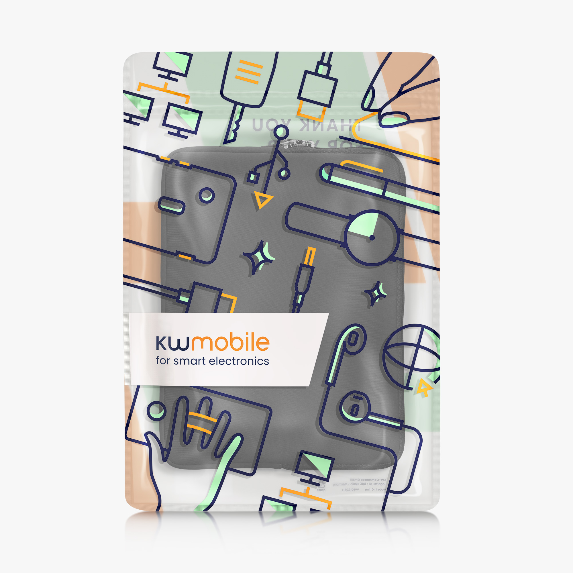Pouzdro na tablet 12,4"-12,9" kwmobile Neoprene Pouch tmavě šedá