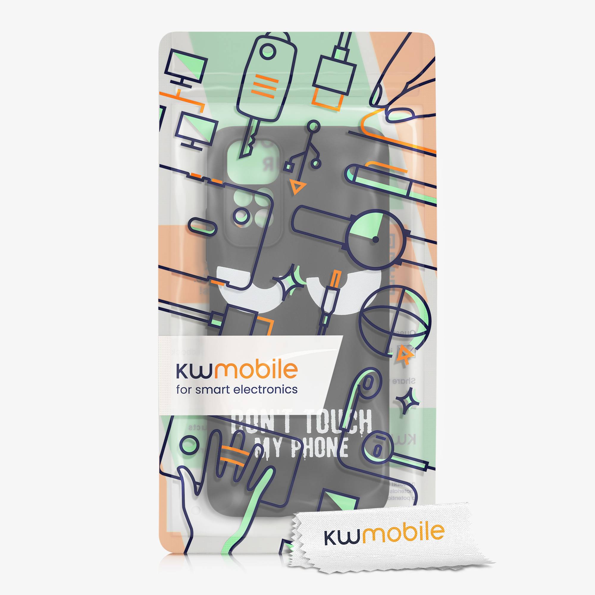 Kryt Xiaomi Redmi Note 11 Don't Touch TPU bílá/černá kwmobile
