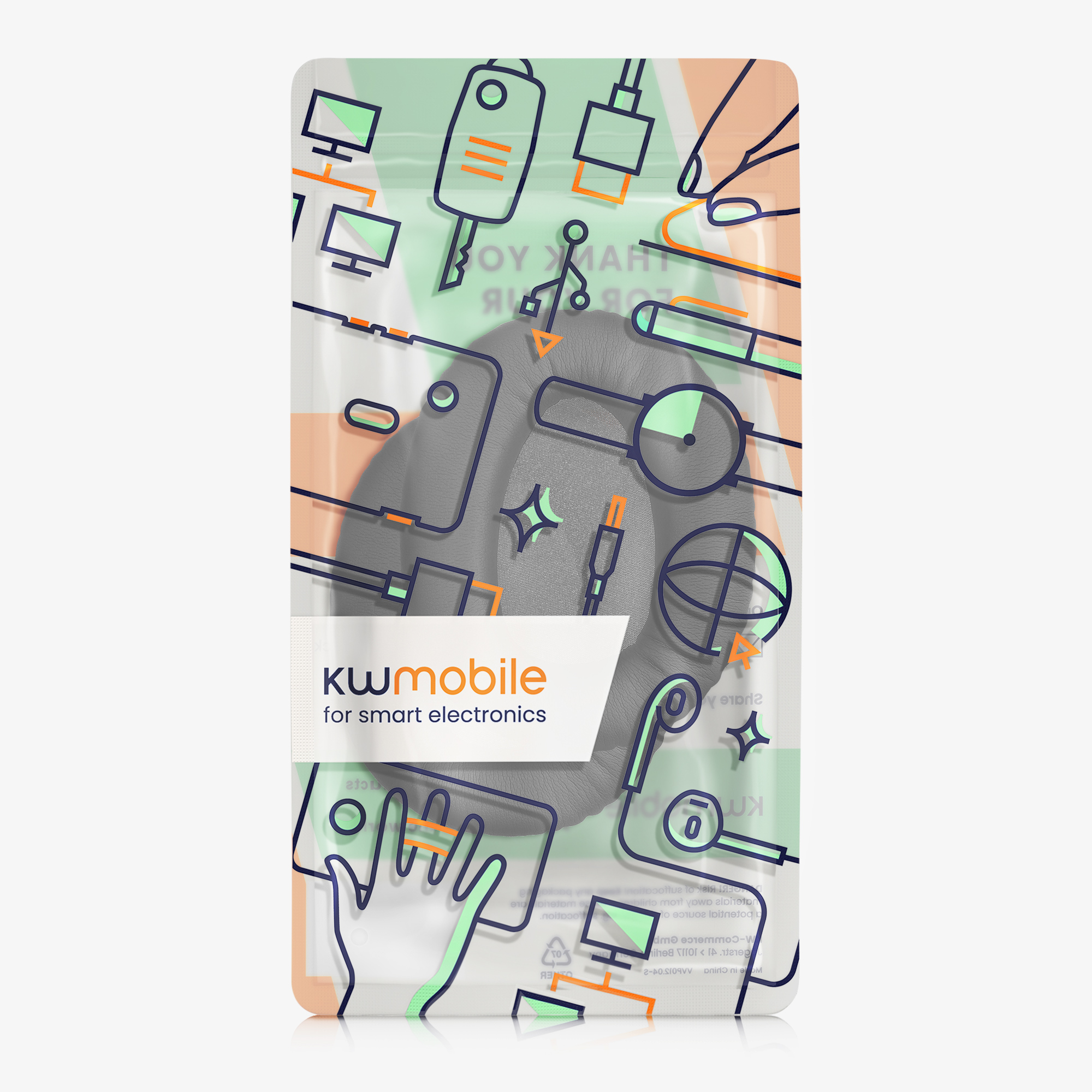 Náhradní náušníky kwmobile pro Sony WH-CH710N - 2 ks - tmavě šedá