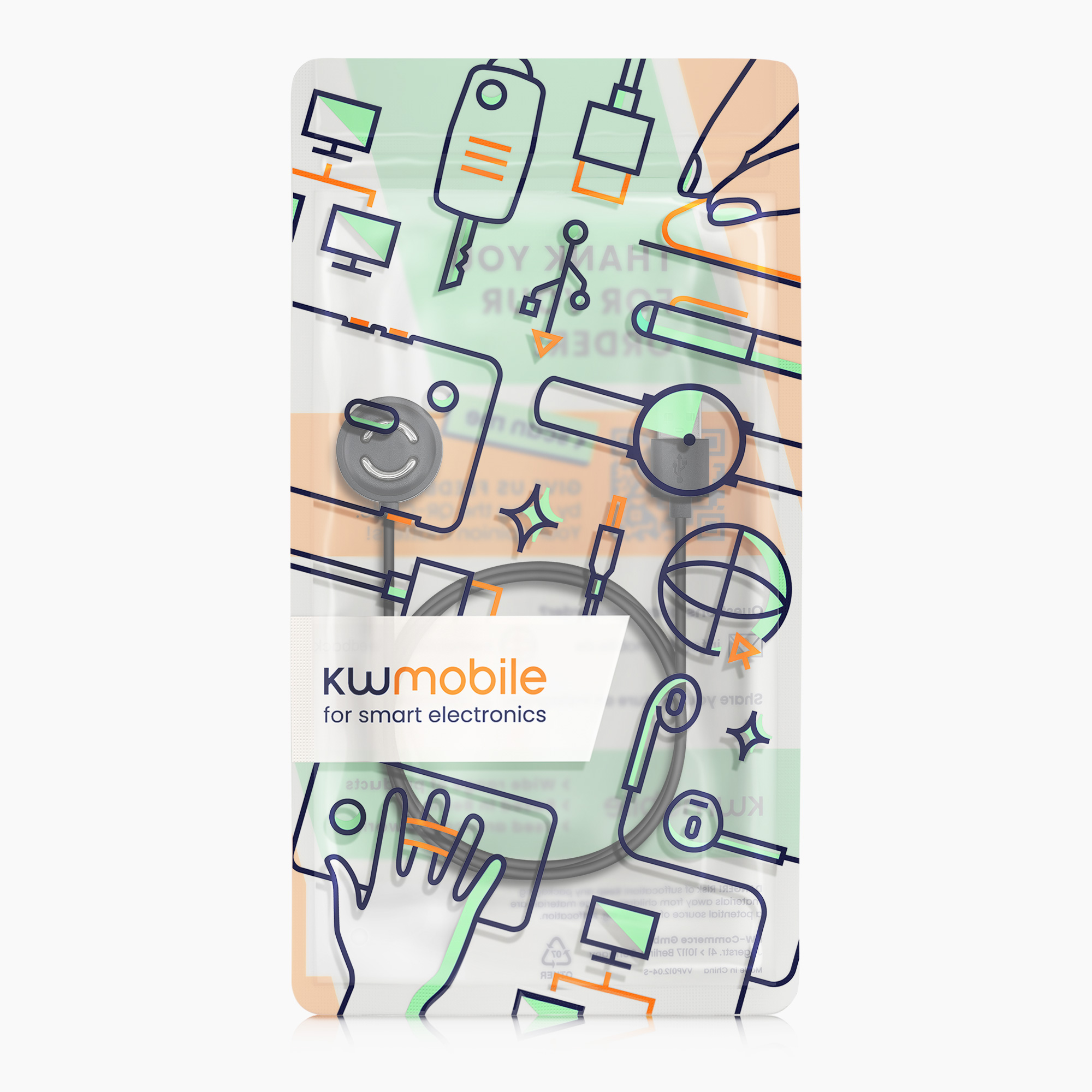 Nabíjecí kabel k chytrým hodinkám Suunto Peak 9 kwmobile - černá