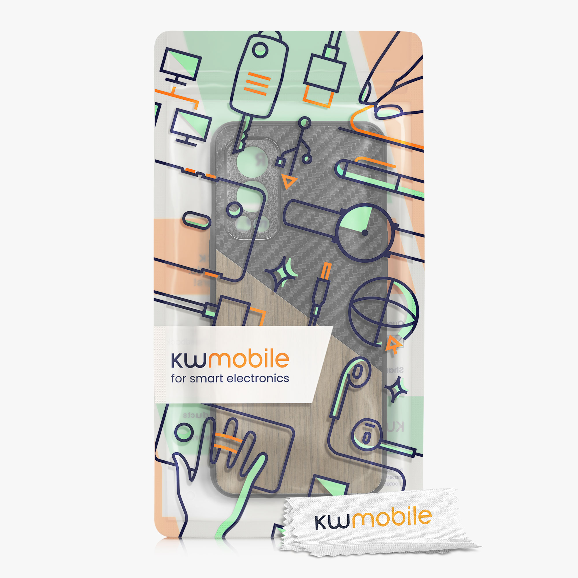 Kwmobile Dřevěný kryt OnePlus Nord 2 5G tmavě hnědá / černá