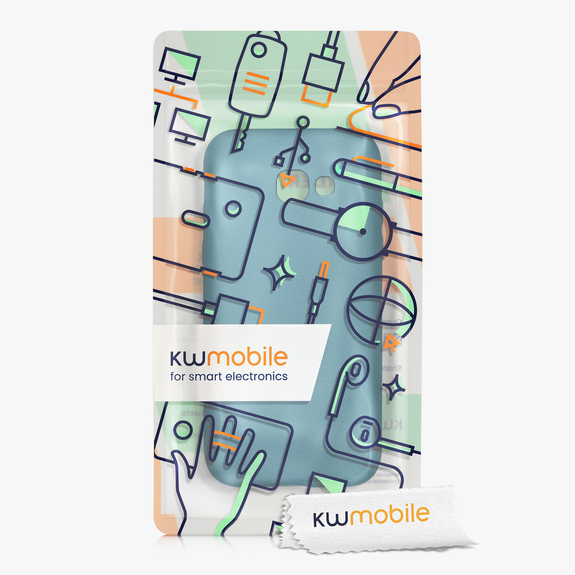 Kryt na mobil Samsung Galaxy A5 (2017) kwmobile TPU metalický Metalická karibská modrá