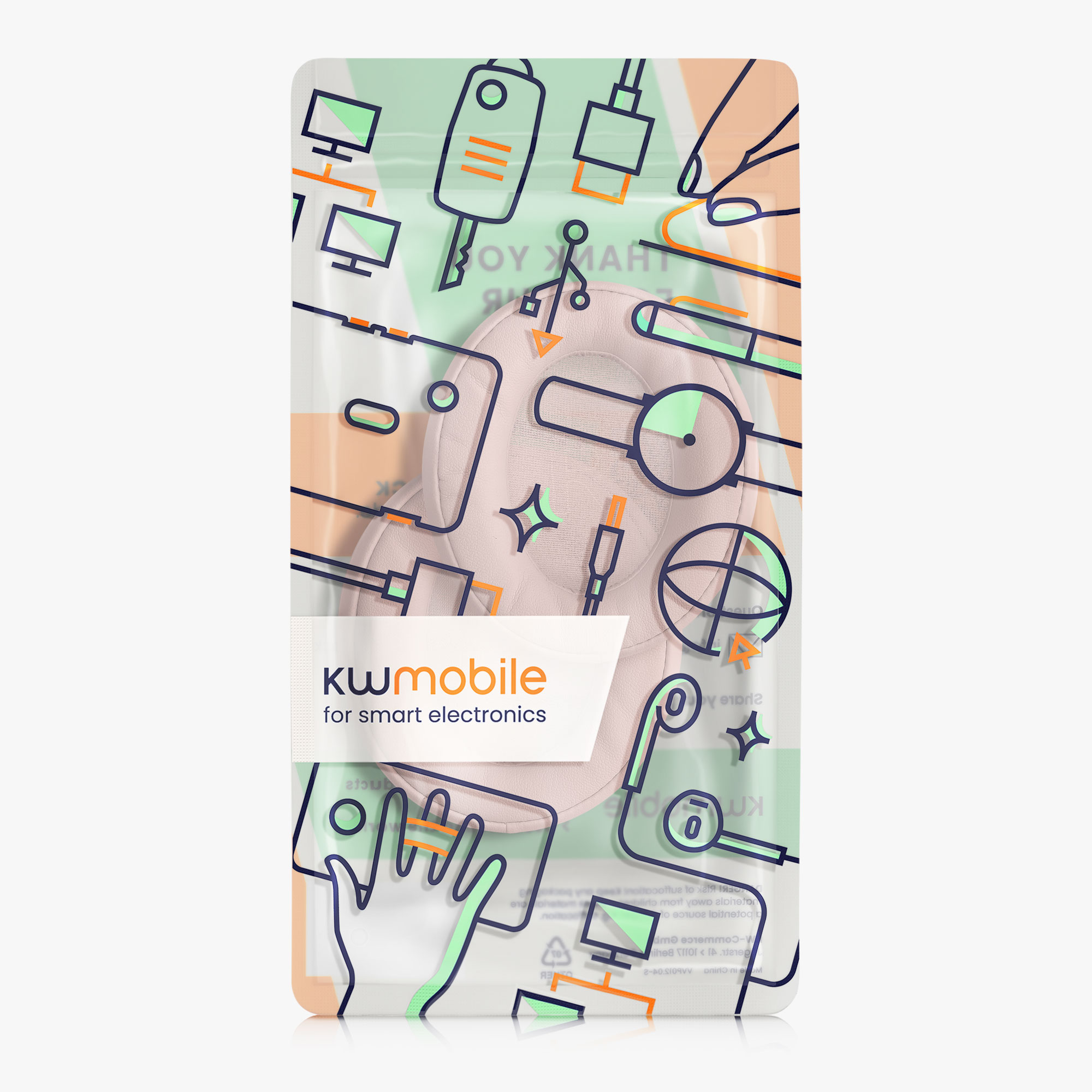 Náhradní náušníky kwmobile pro Anker Soundcore Life Q35 / Q30 Replacement Ear Pads, pudrově růž