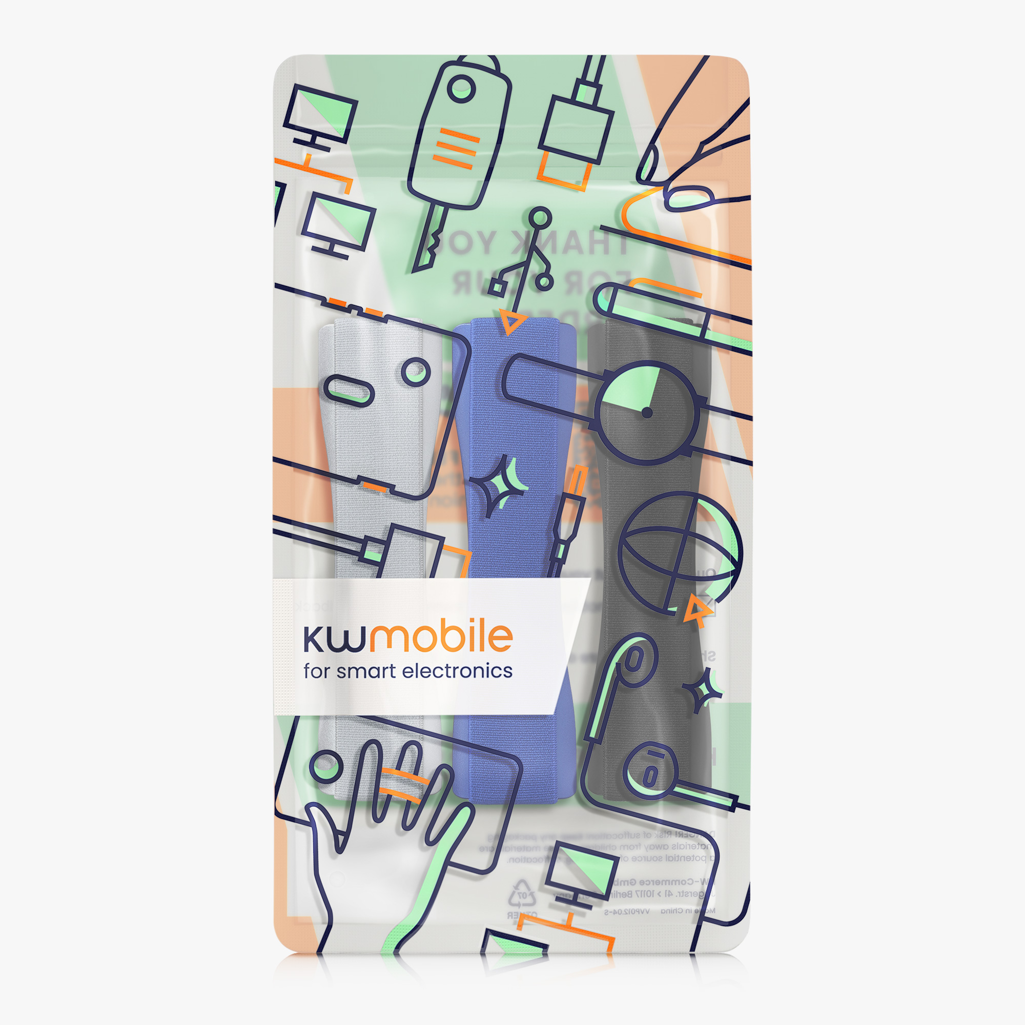 Držák na tablet 3 ks kwmobile - černá / tmavě modrá / stříbrná