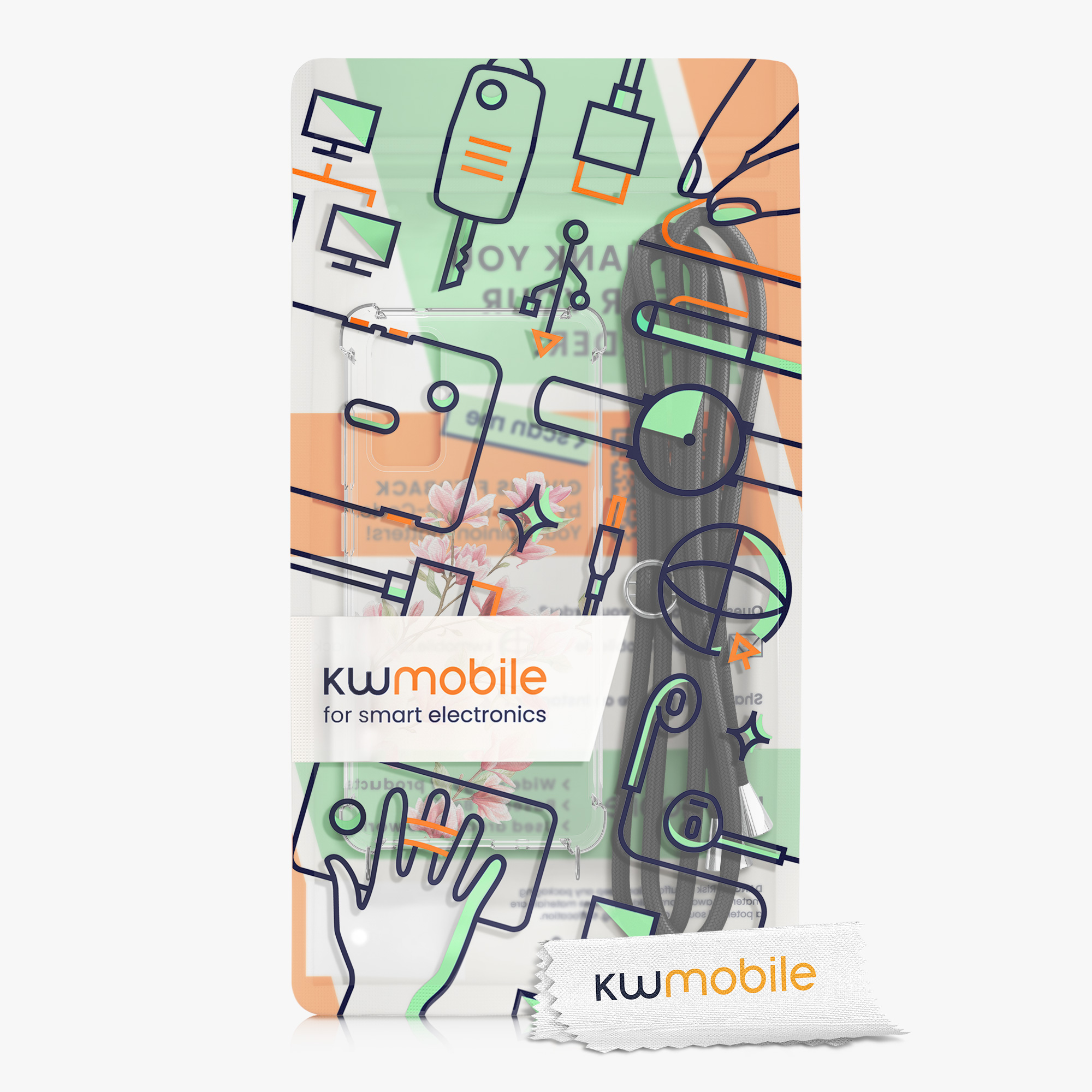 Crossbody kryt na mobil Samsung Galaxy S20 FE kwmobile Magnolias růžovo-bílo-transparentní