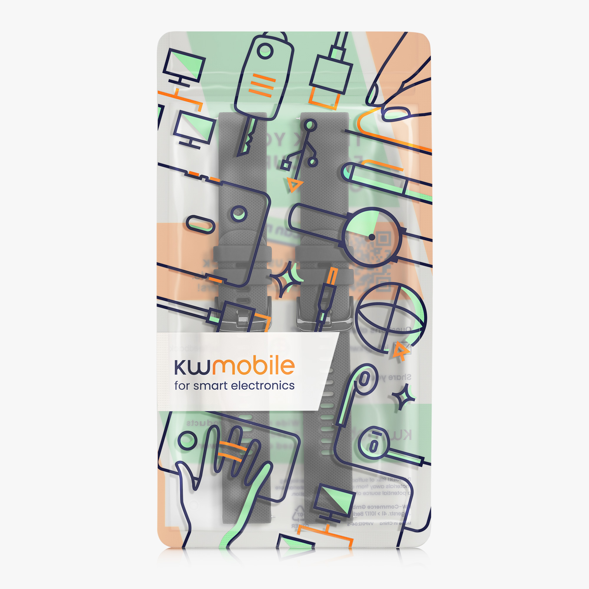 2 ks Řemínek kwmobile pro Garmin Venu Sq Music / Sq - černá / černá