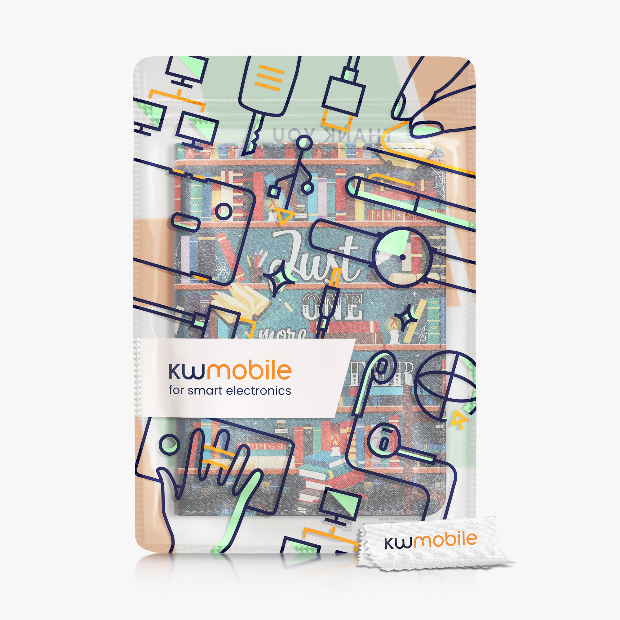 Pouzdro na čtečku kwmobile Amazon Kindle Paperwhite 11 Generation 2021 Case - Library Motto multicolor