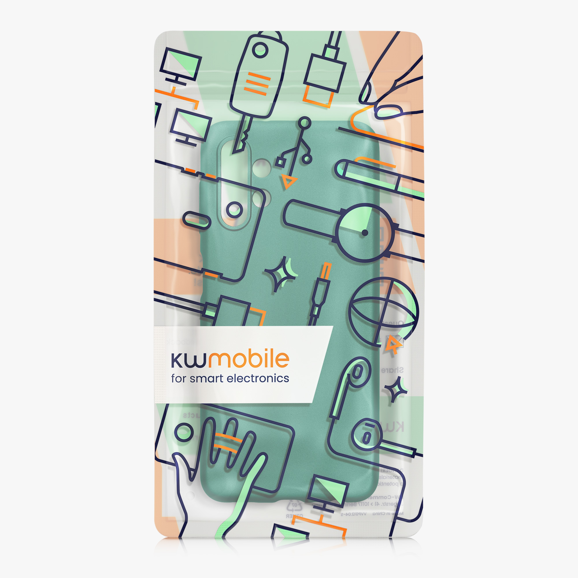Kryt na mobil Samsung Galaxy A13 4G kwmobile TPU metalický Tmavě metalická zelená