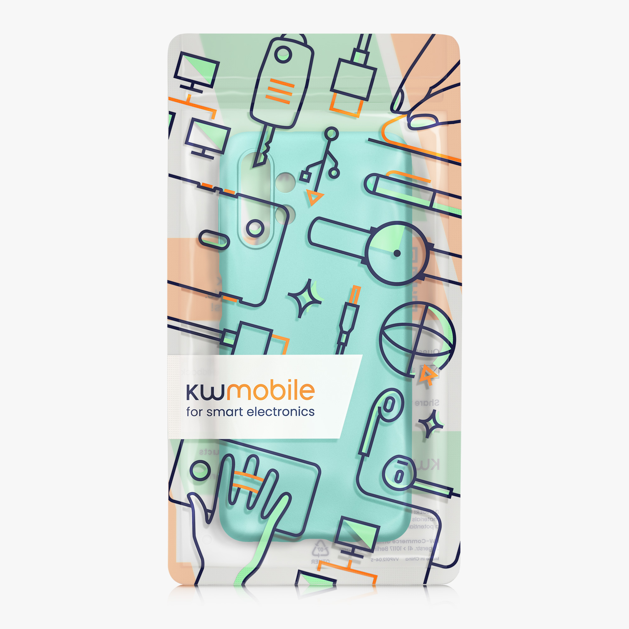 Kryt na mobil Samsung Galaxy A13 4G kwmobile TPU metalický Metalická tyrkysová
