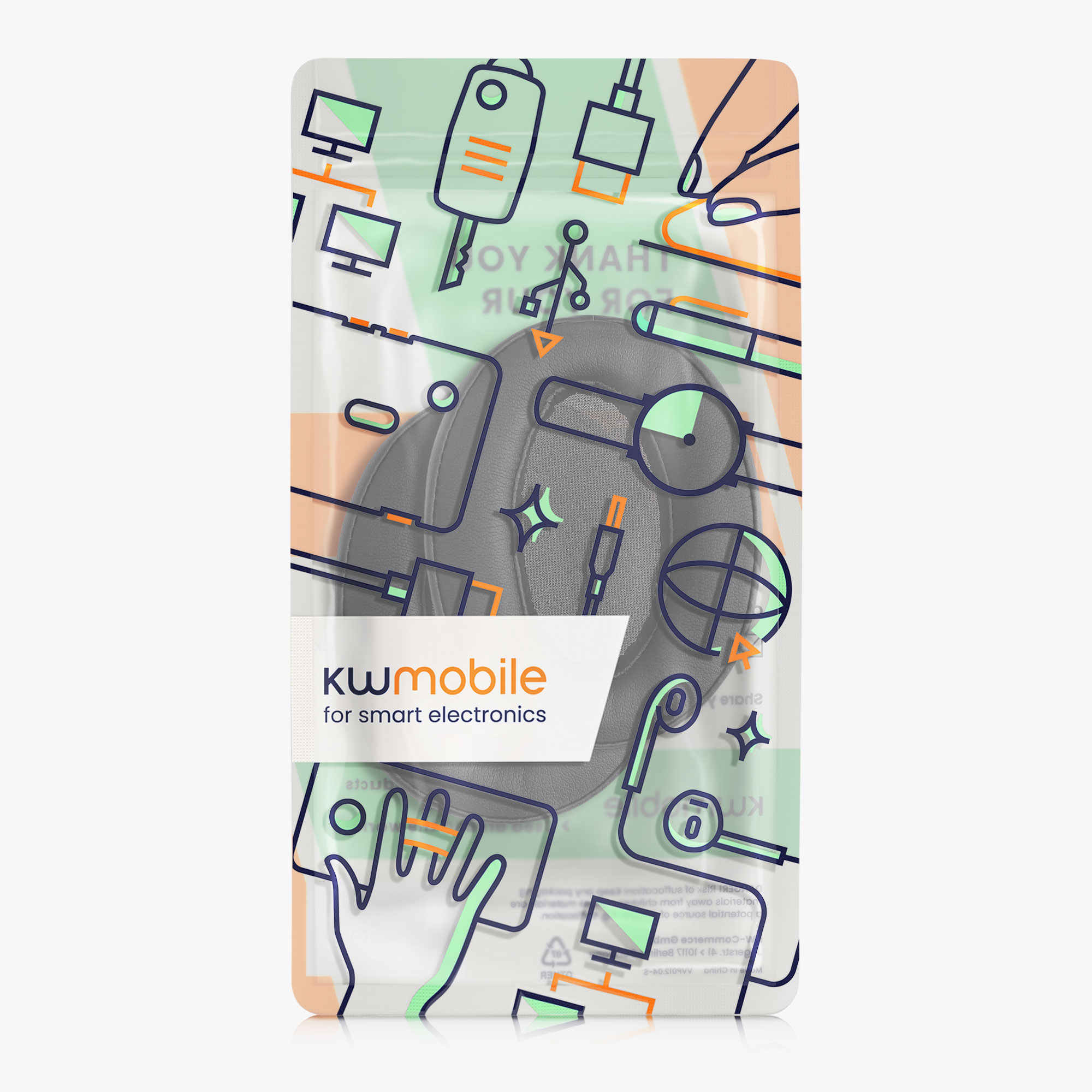 Náhradní náušníky kwmobile pro Sony WH-H910N, černá, 2 ks