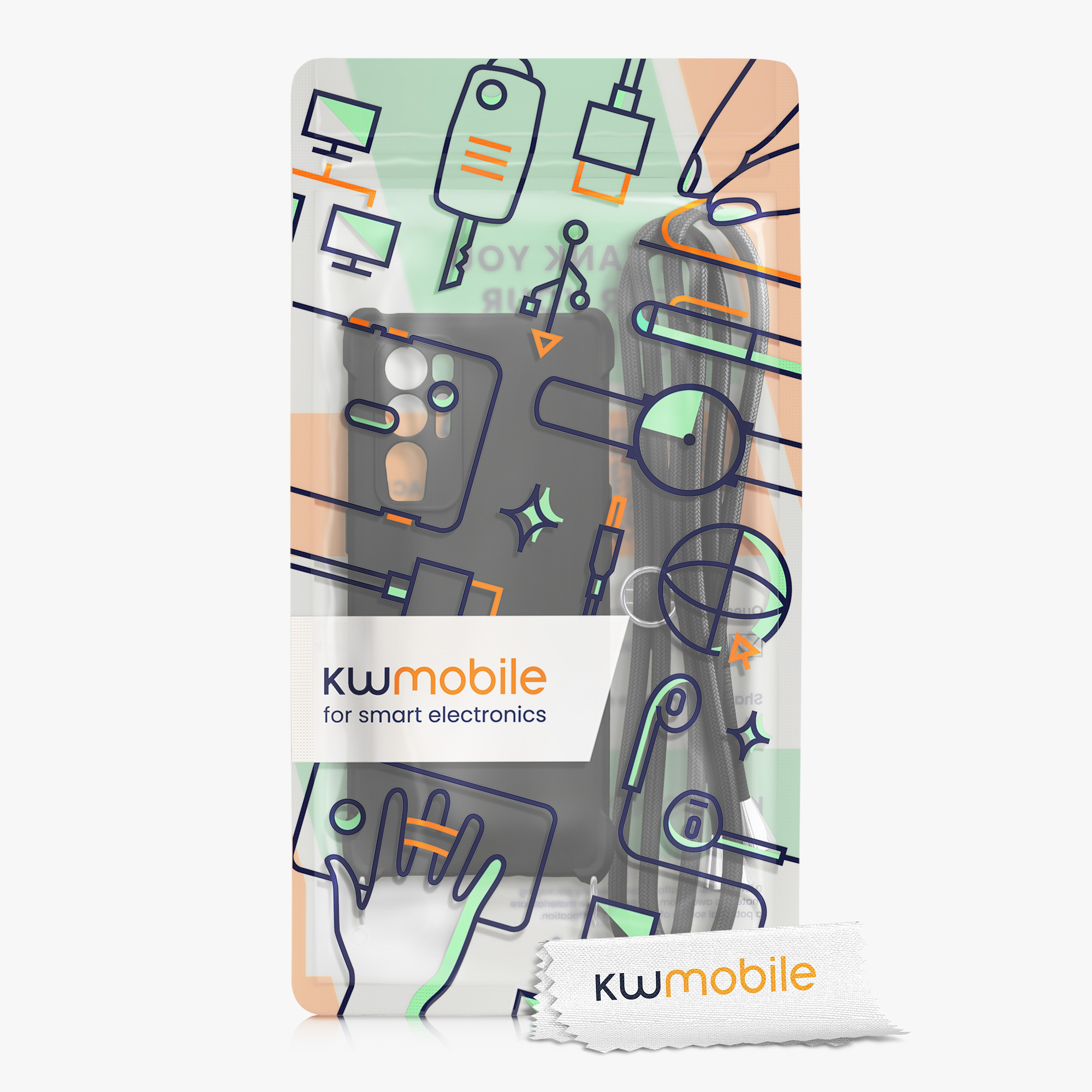 Crossbody kryt na mobil Oppo Find X3 Neo kwmobile šňůrka černá