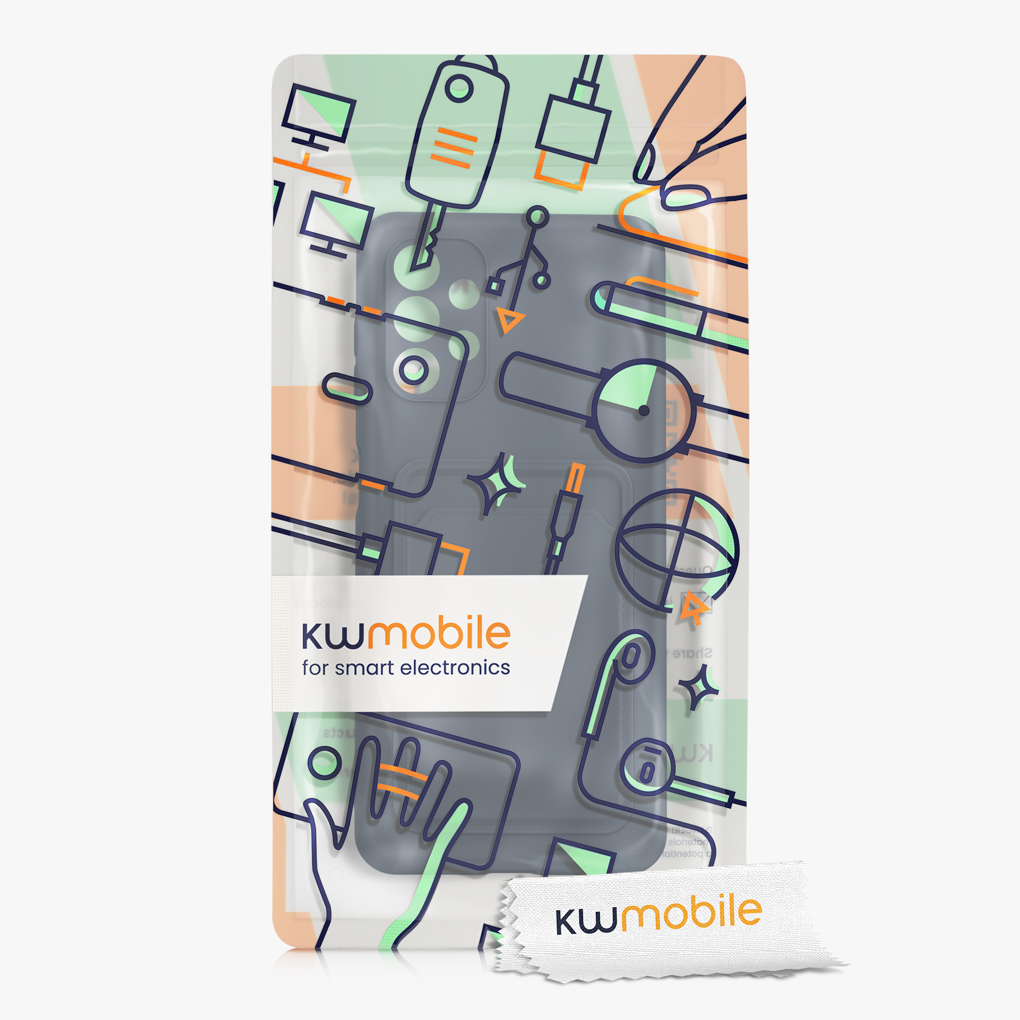 Kryt na mobil Samsung Galaxy A13 4G kwmobile TPU s přihrádkou na kartu Tmavě modrá