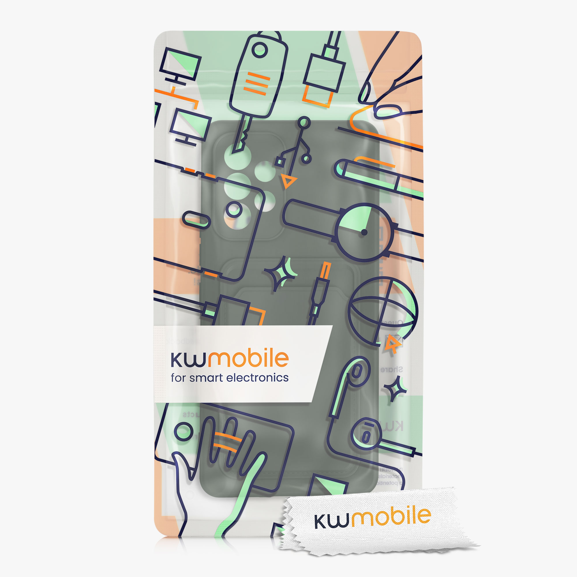 Kryt na mobil Samsung Galaxy A53 5G kwmobile TPU s přihrádkou na kartu Tmavě zelená