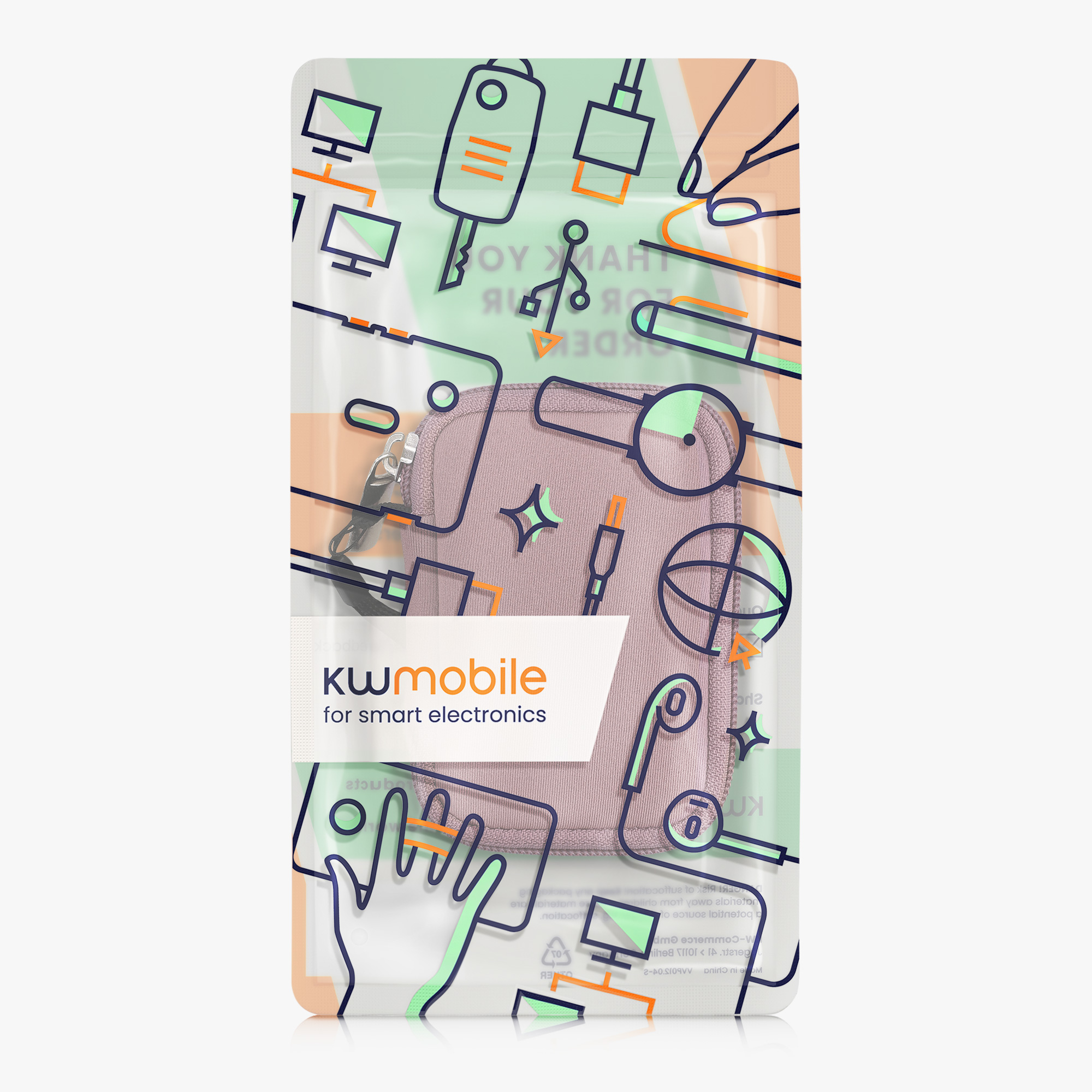 Pouzdro na sluchátka kwmobile pro Earbuds - tmavě růžová