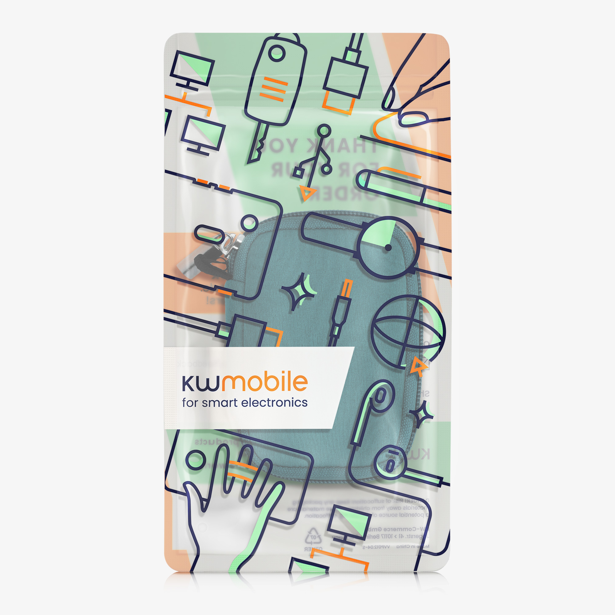 Pouzdro na sluchátka kwmobile pro Earbuds - petrolejová