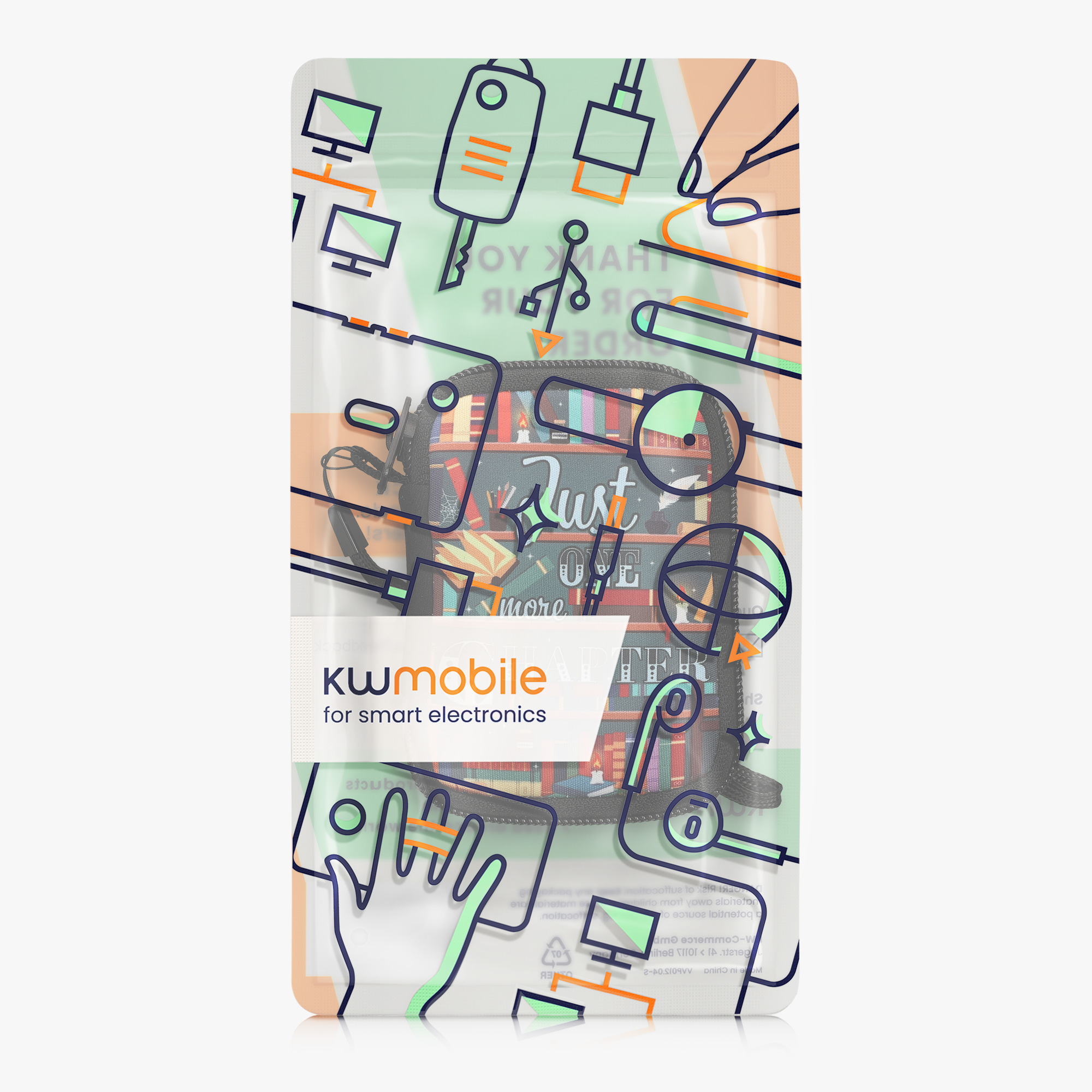 Pouzdro na sluchátka kwmobile pro in-ear Headphones - Knihovna