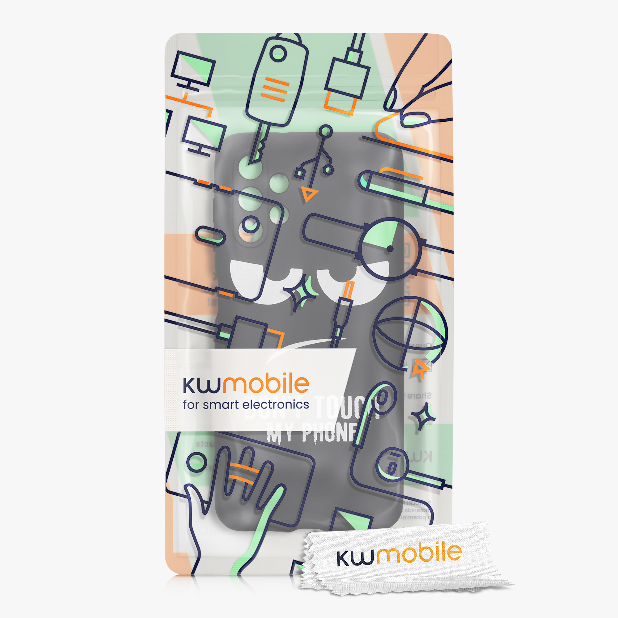 Kryt na mobil Samsung Galaxy A13 4G kwmobile motiv Don't Touch My Phone White / Black
