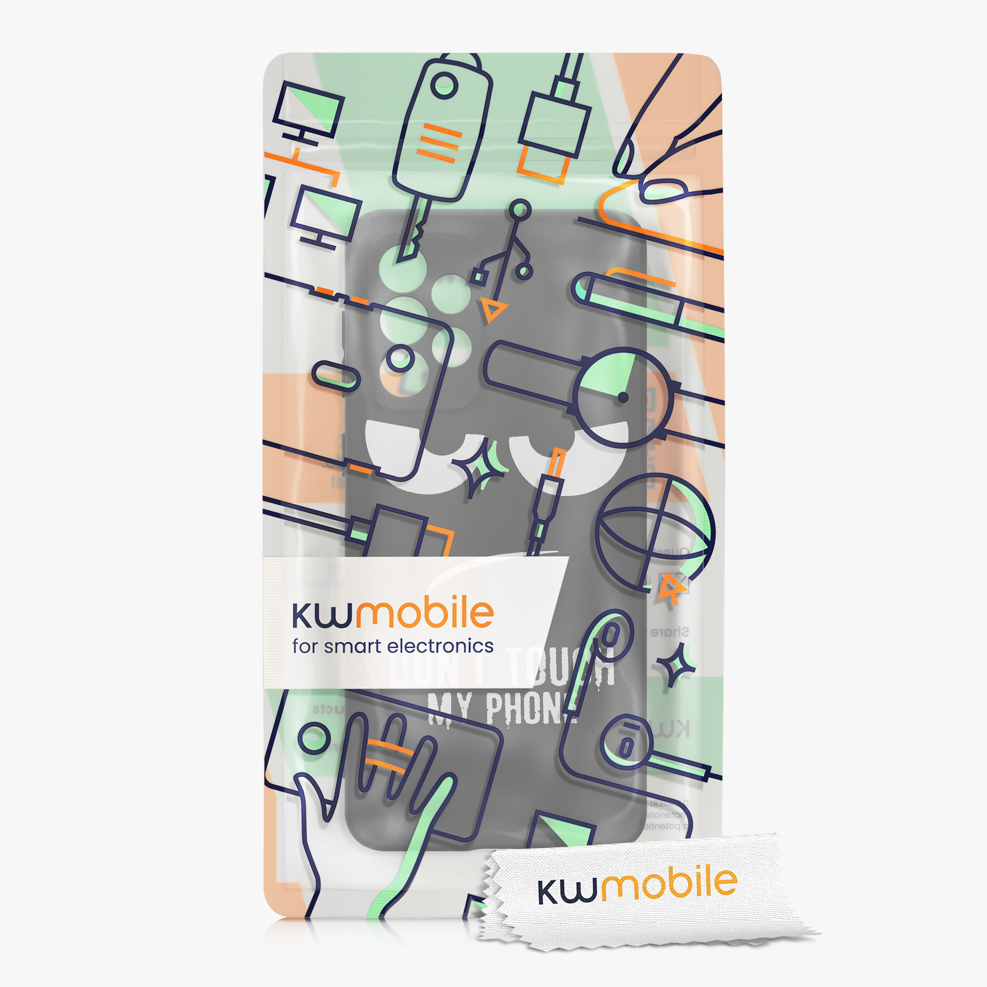 Kryt na mobil Samsung Galaxy A33 5G kwmobile motiv Don't Touch My Phone - White / Black