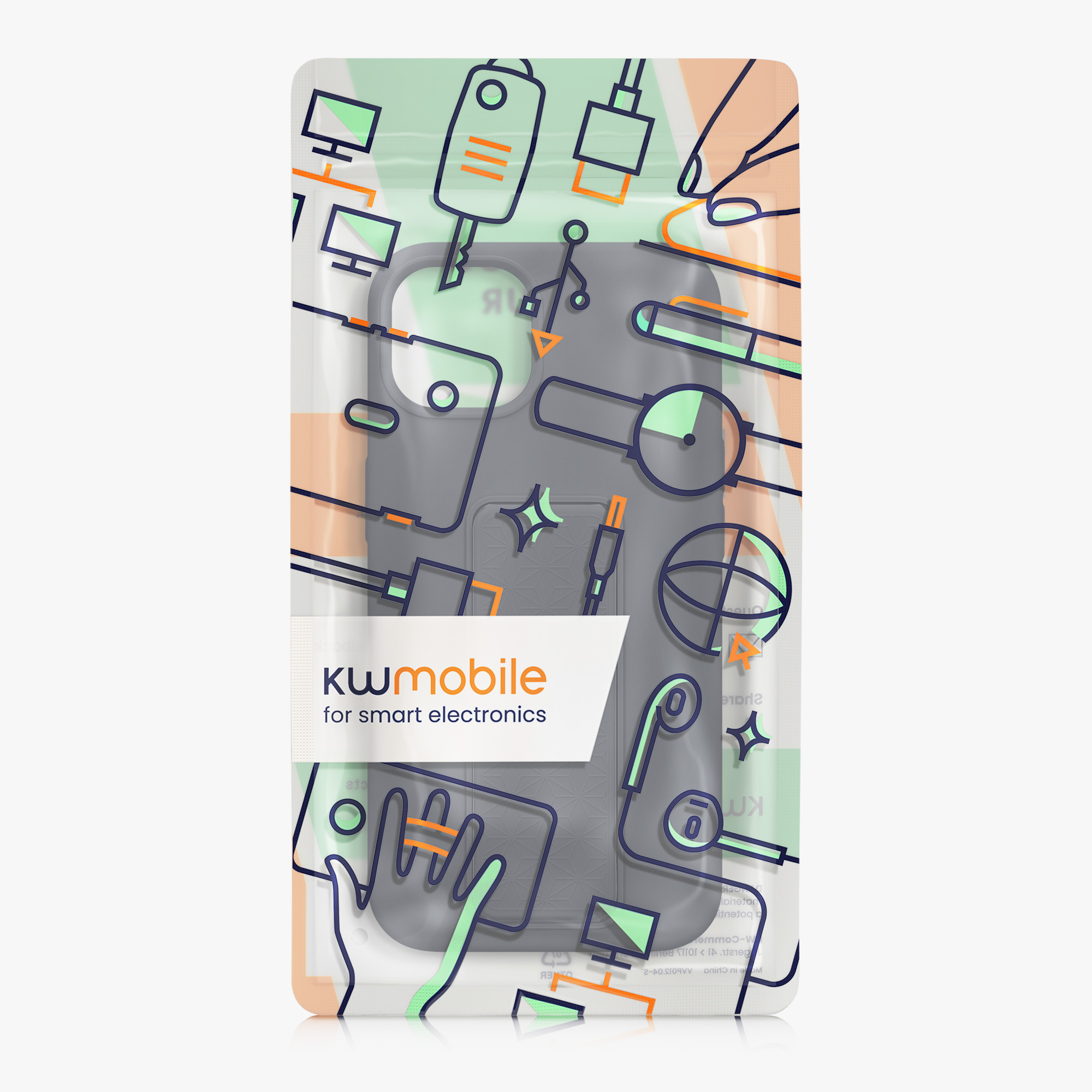 Kryt s poutkem a stojánkem kwmobile pro iPhone 13 - borůvková