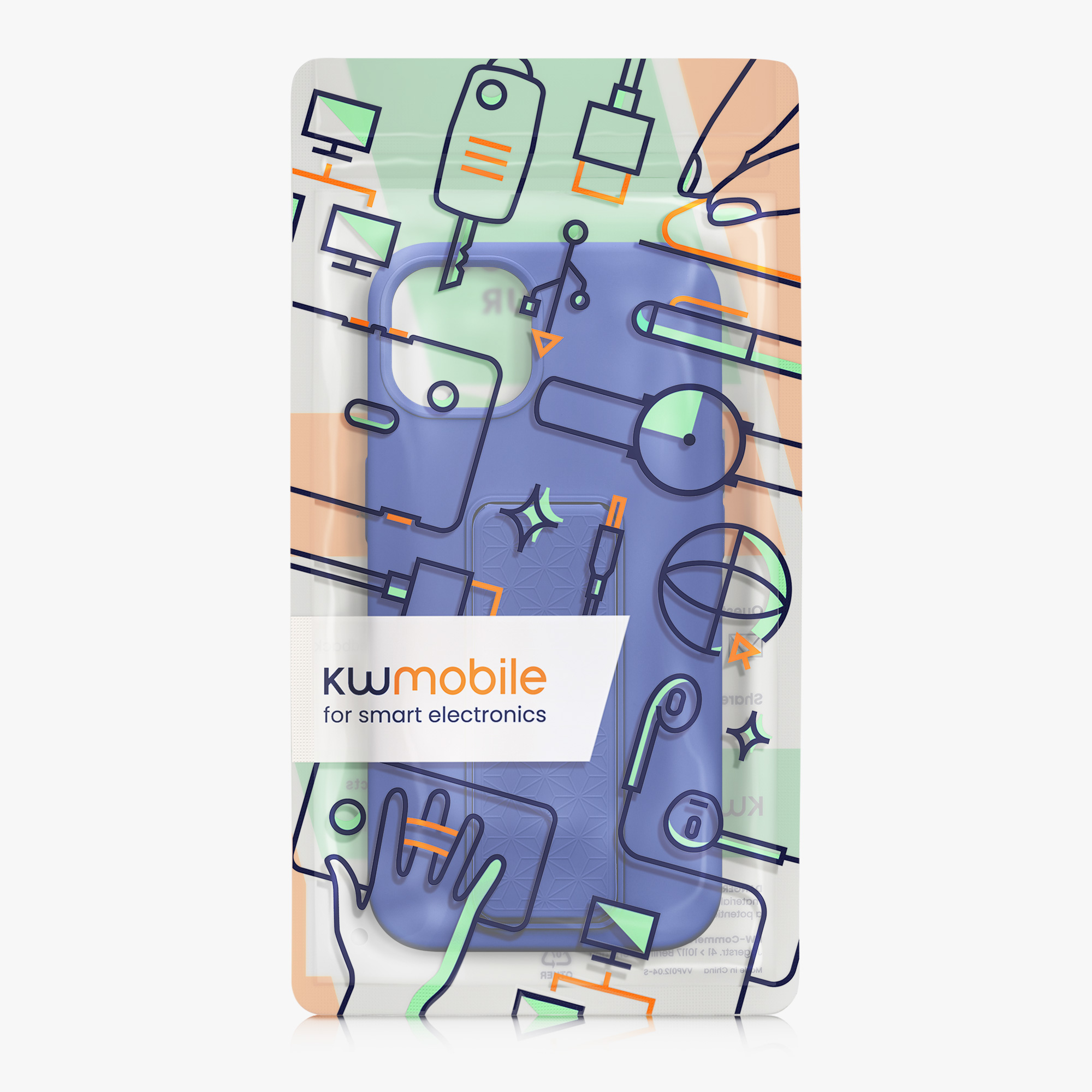 Kryt s poutkem a stojánkem kwmobile pro iPhone 13 - baltská modrá
