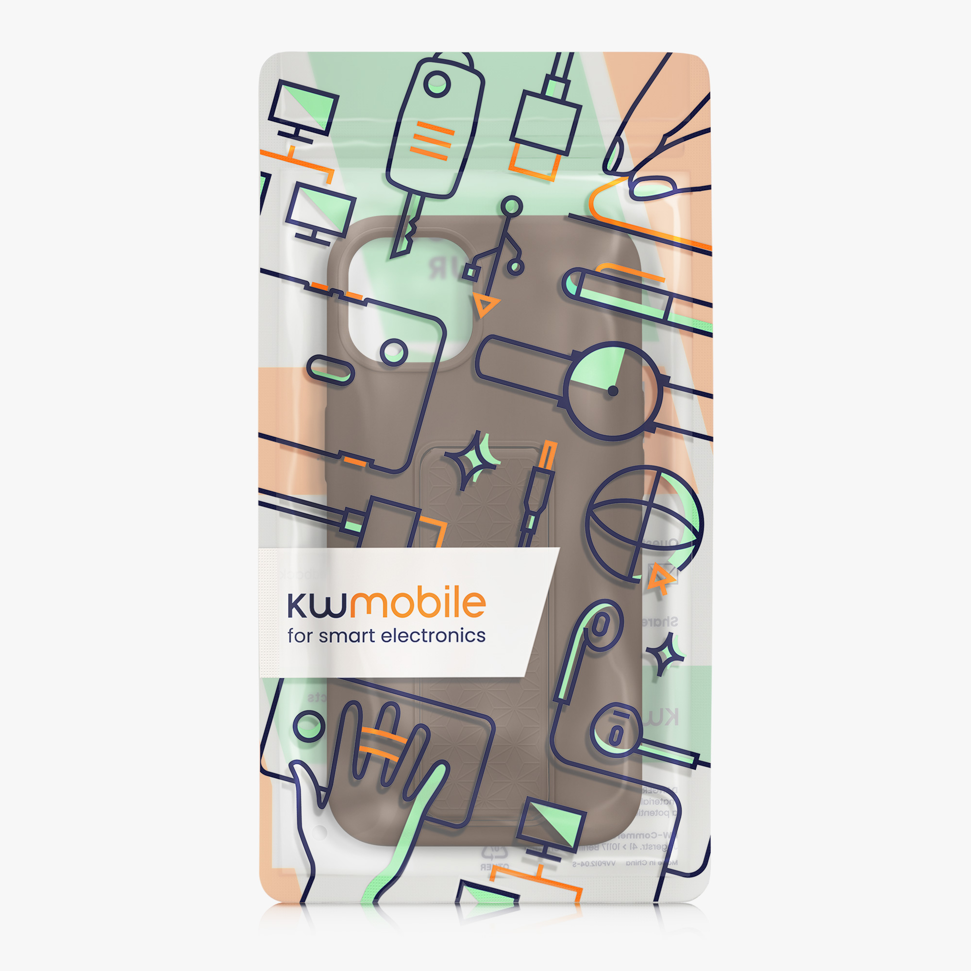 Kryt s poutkem a stojánkem kwmobile pro iPhone 13 - čokoládová
