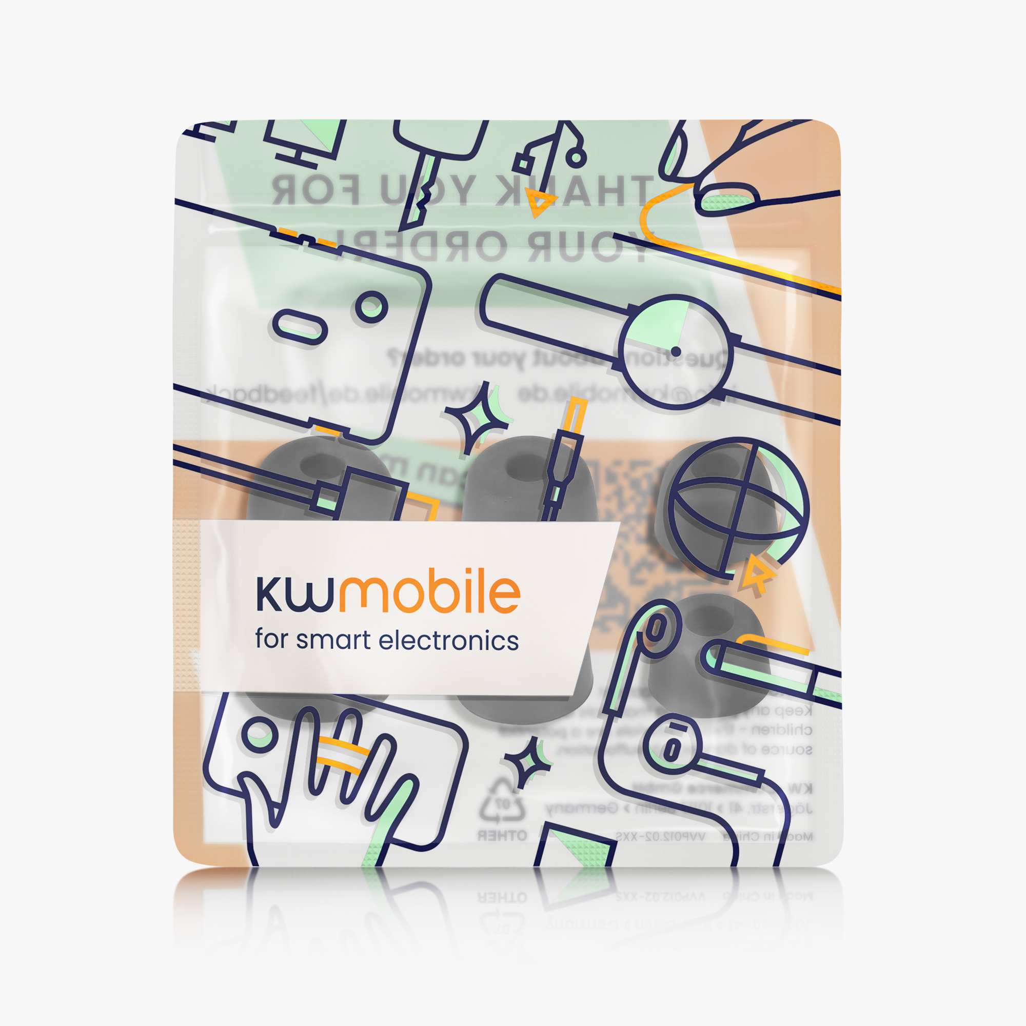 Náhradní špunty do uší Jabra Elite 7 Pro / Elite 7 Active kwmobile 6 ks černá