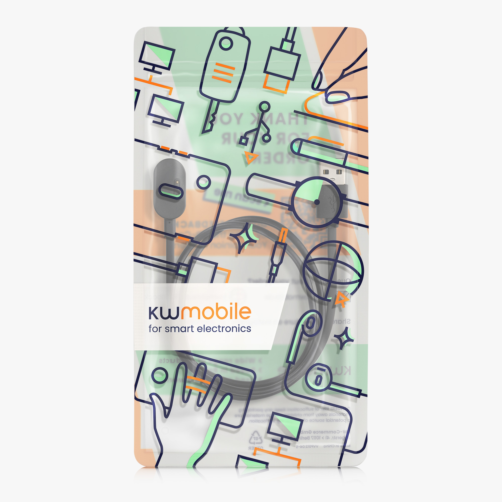 Náhradní nabíjecí kabel hodinky imoo Watch Phone Z6 USB černá kwmobile