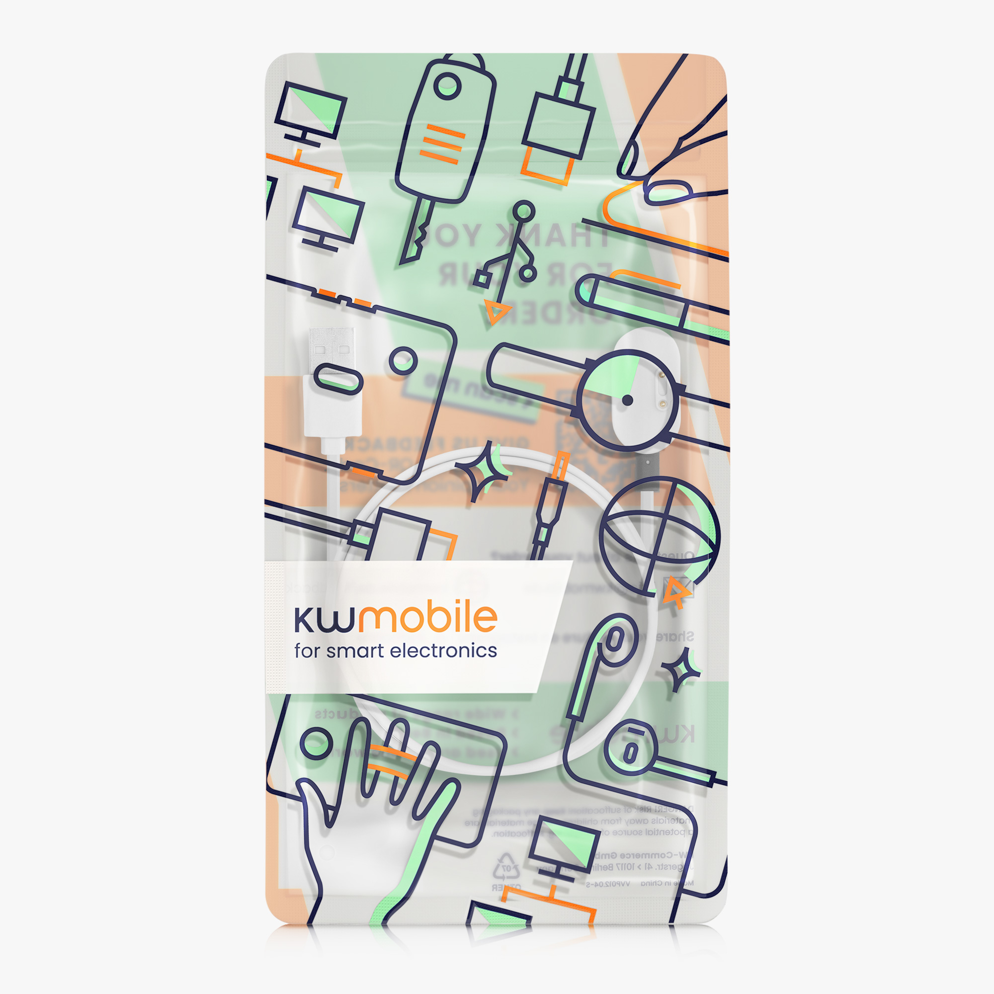 Náhradní nabíjecí kabel hodinky imoo Watch Phone Z6 USB bílá kwmobile