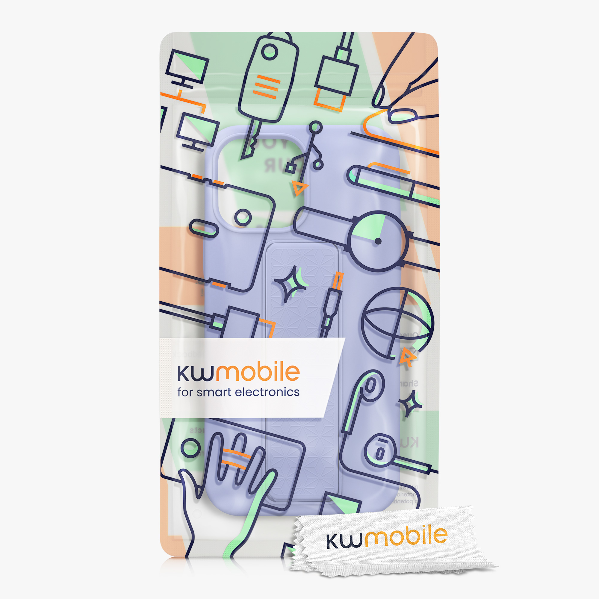 Kryt kwmobile s poutkem se stojánkem iPhone 13 Pro Max levandulová