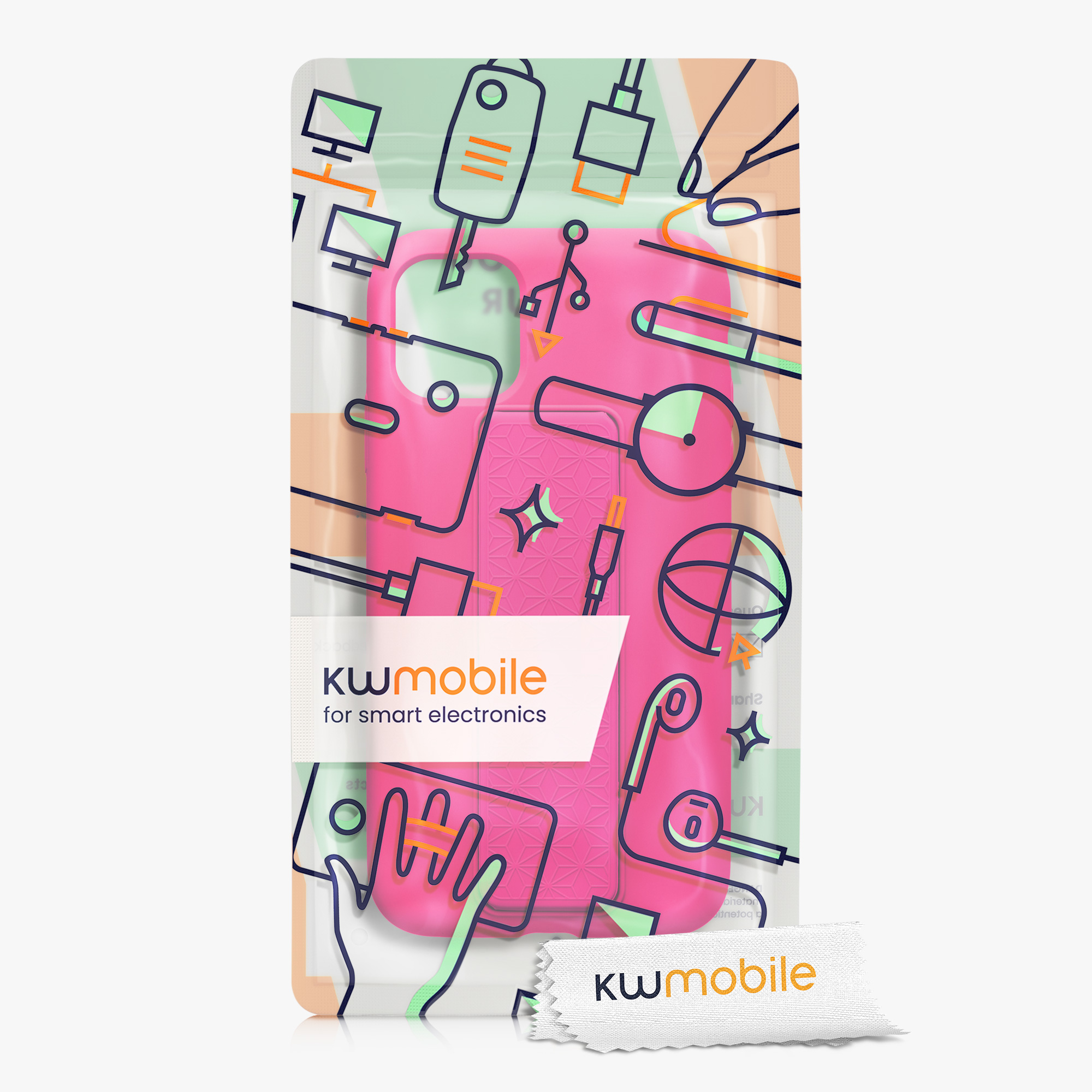Kryt na mobil kwmobile iPhone 11 - poutko, neonově růžová