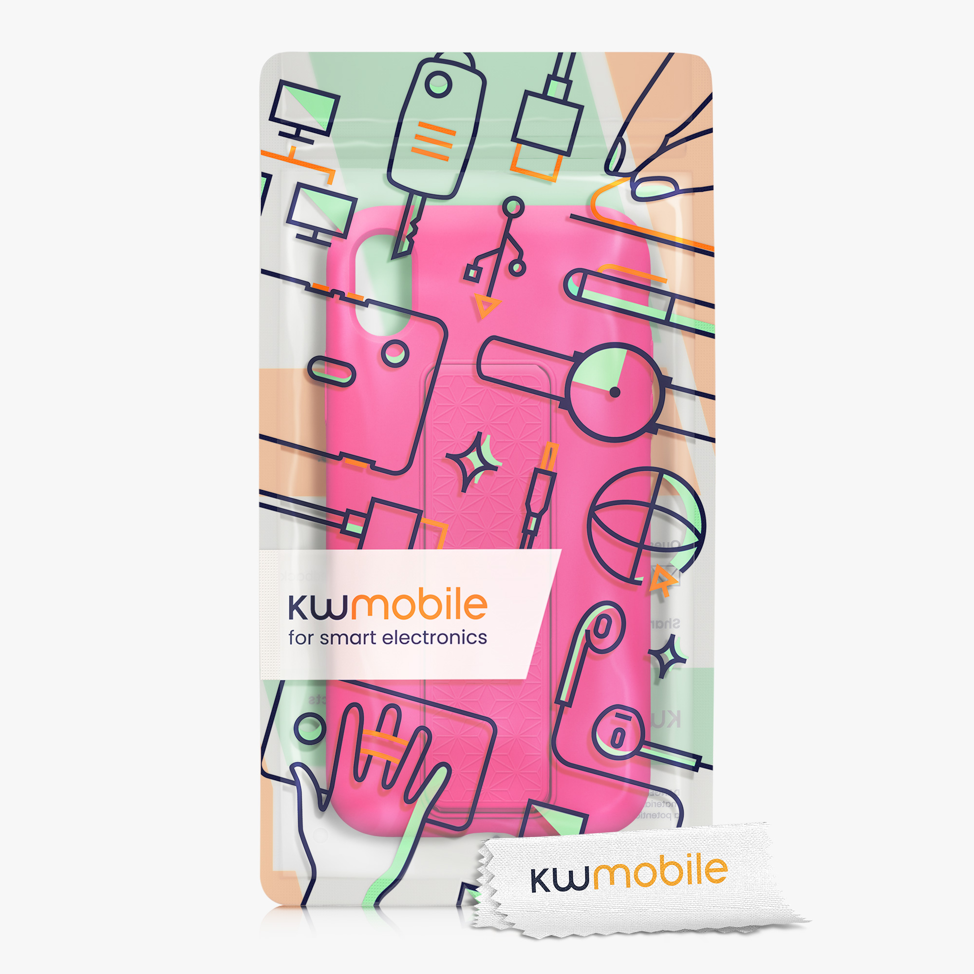 Silikonový kryt na mobil kwmobile pro Apple iPhone XR - neonově růžová