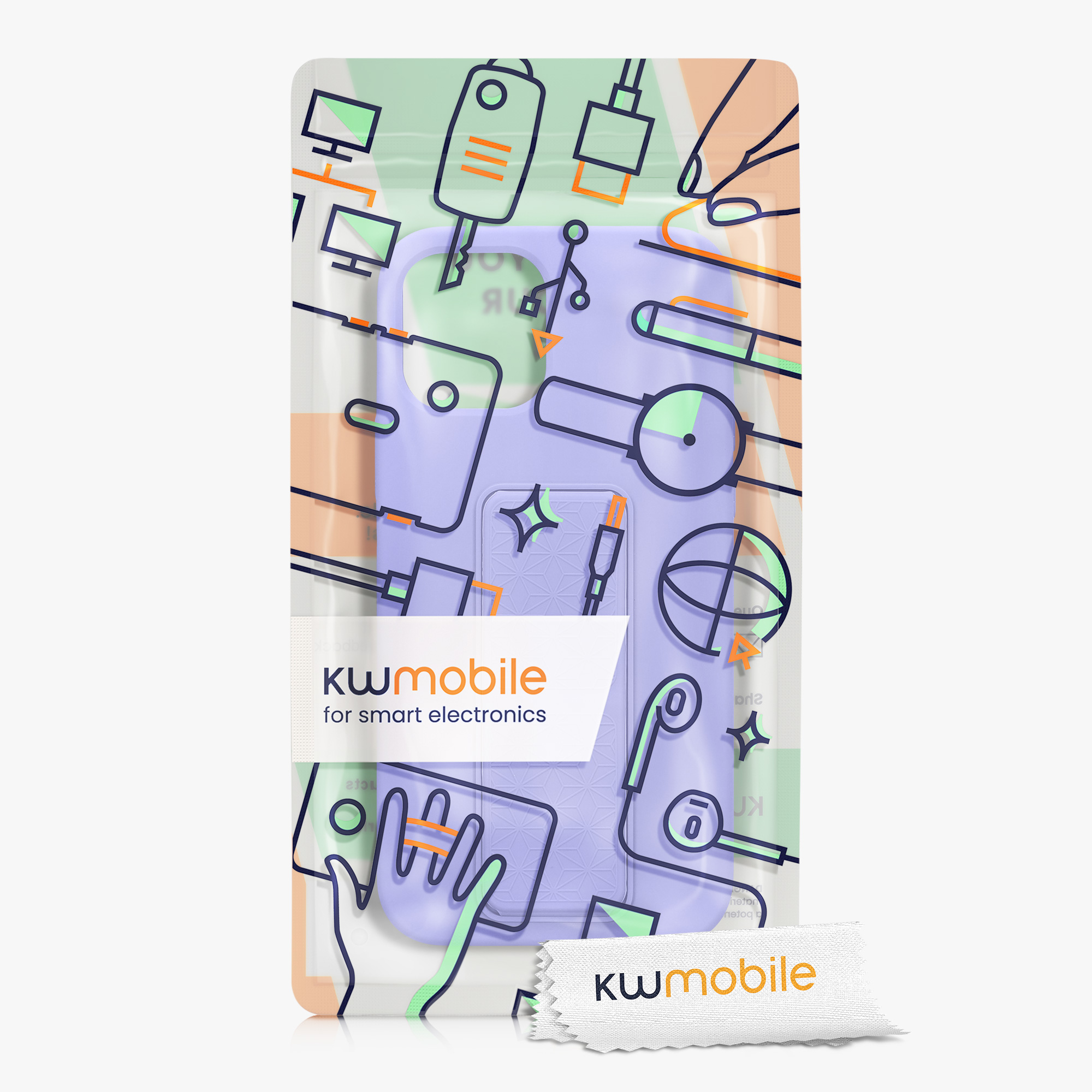 Kryt s poutkem a stojánkem kwmobile pro iPhone 12 / iPhone 12 Pro - levandulová