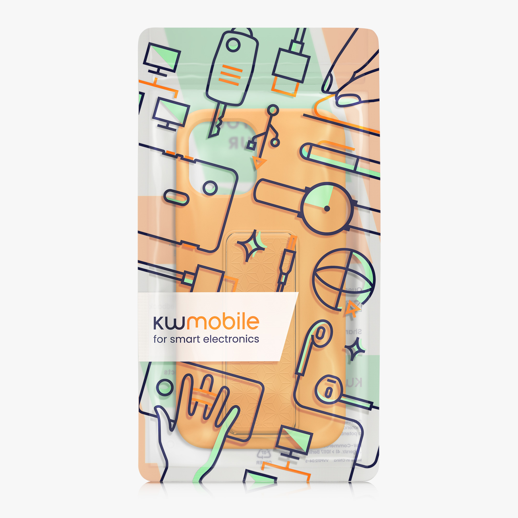 Kryt s poutkem a stojánkem kwmobile pro iPhone 12 / iPhone 12 Pro - ovocná oranžová
