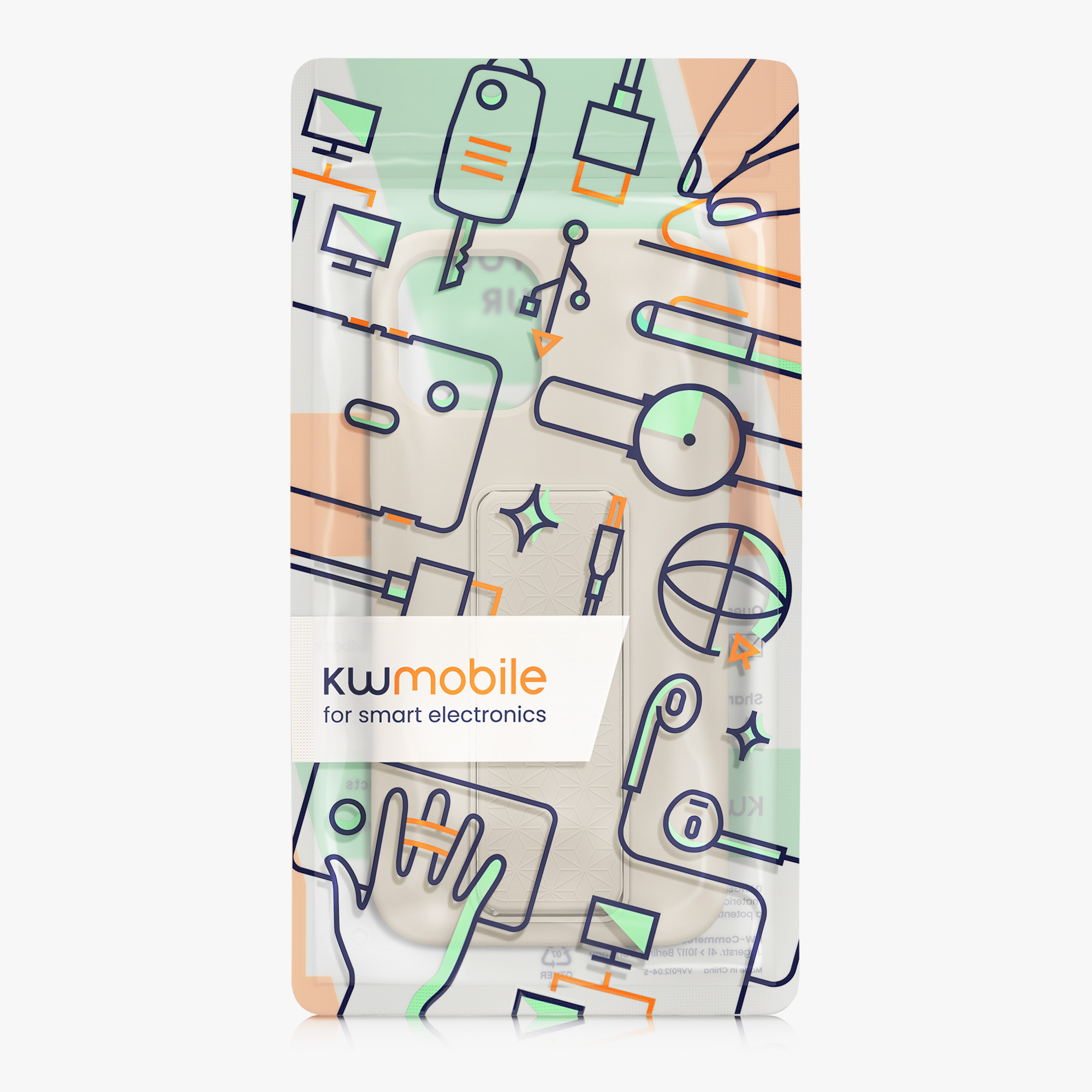 Kryt s poutkem a stojánkem kwmobile pro iPhone 12 / iPhone 12 Pro - krémová