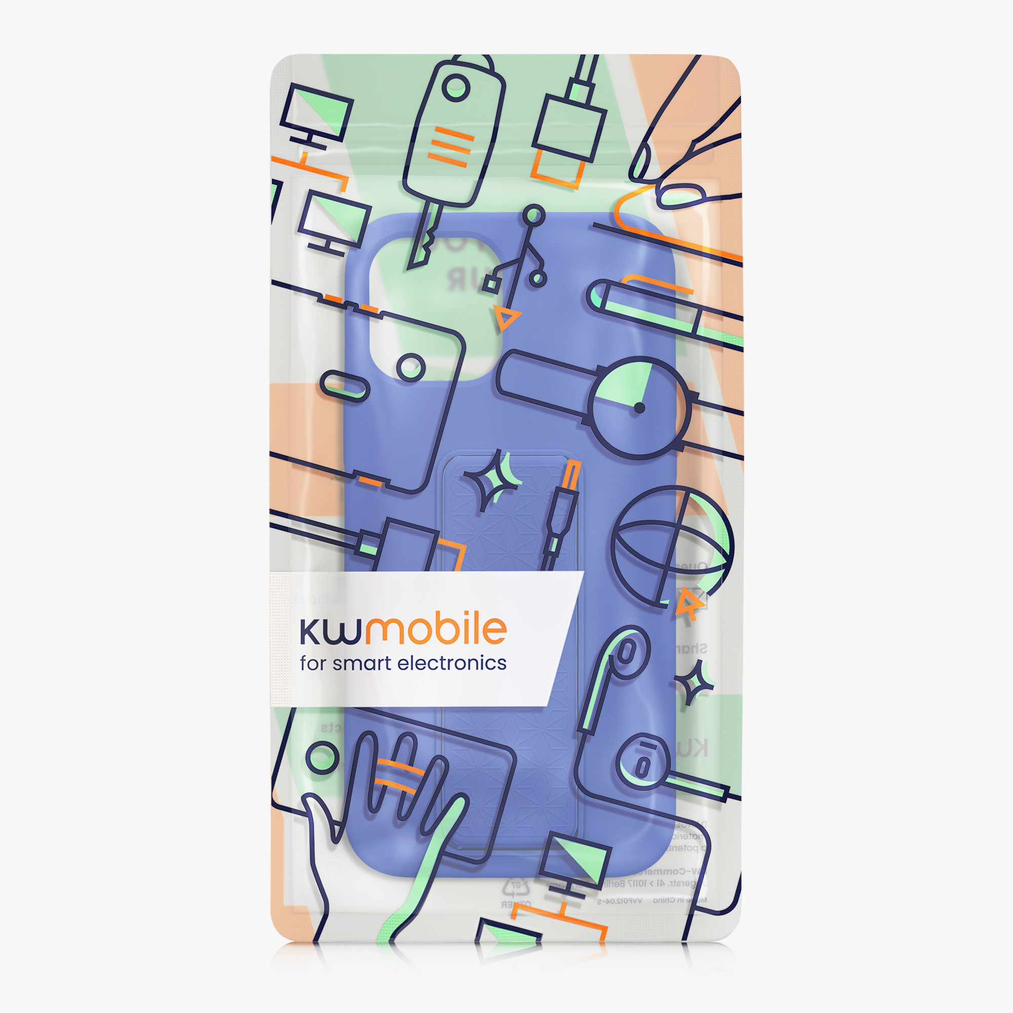 Kryt s poutkem a stojánkem kwmobile pro iPhone 12 / iPhone 12 Pro - baltská modrá