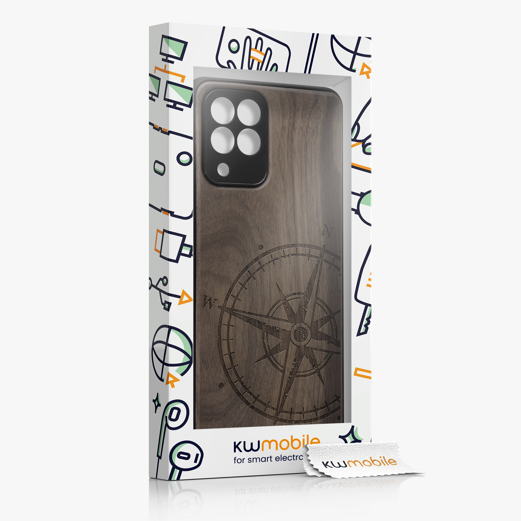 Dřevěný kryt na mobil Samsung Galaxy M53 5G kwmobile tmavě hnědý