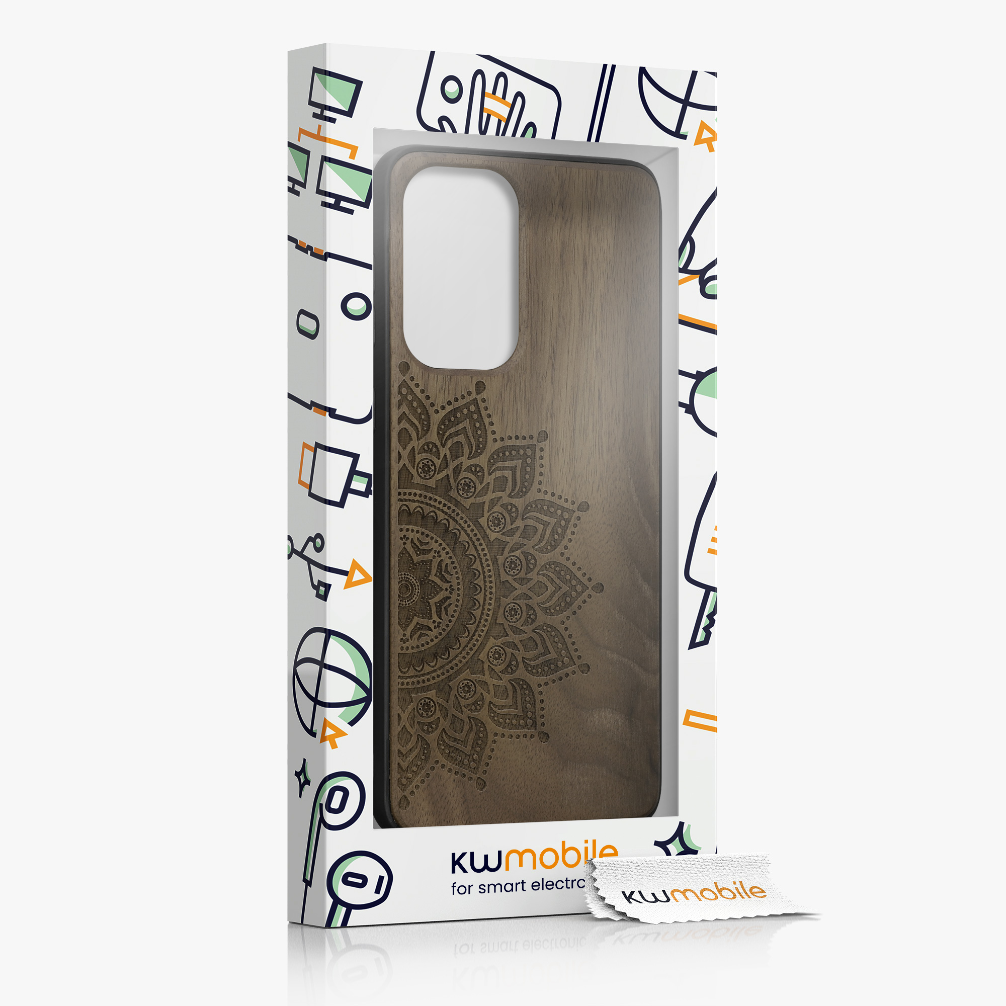 Dřevěný kryt na mobil Samsung Galaxy A33 5G kwmobile TPU rámeček Tmavě hnědá