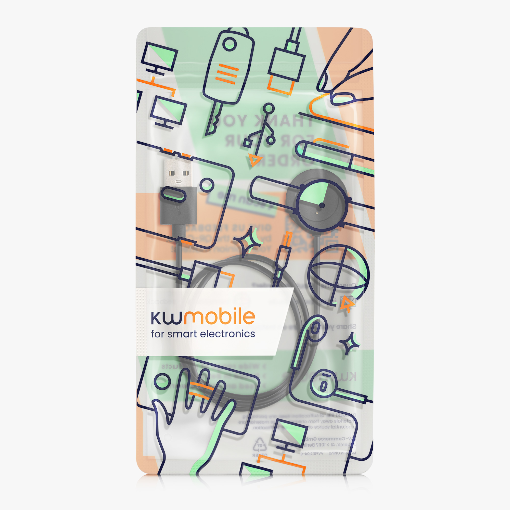 Nabíjecí kabel kwmobile pro Xiaomi Mi Watch Color Sport / S1 Active - Černá