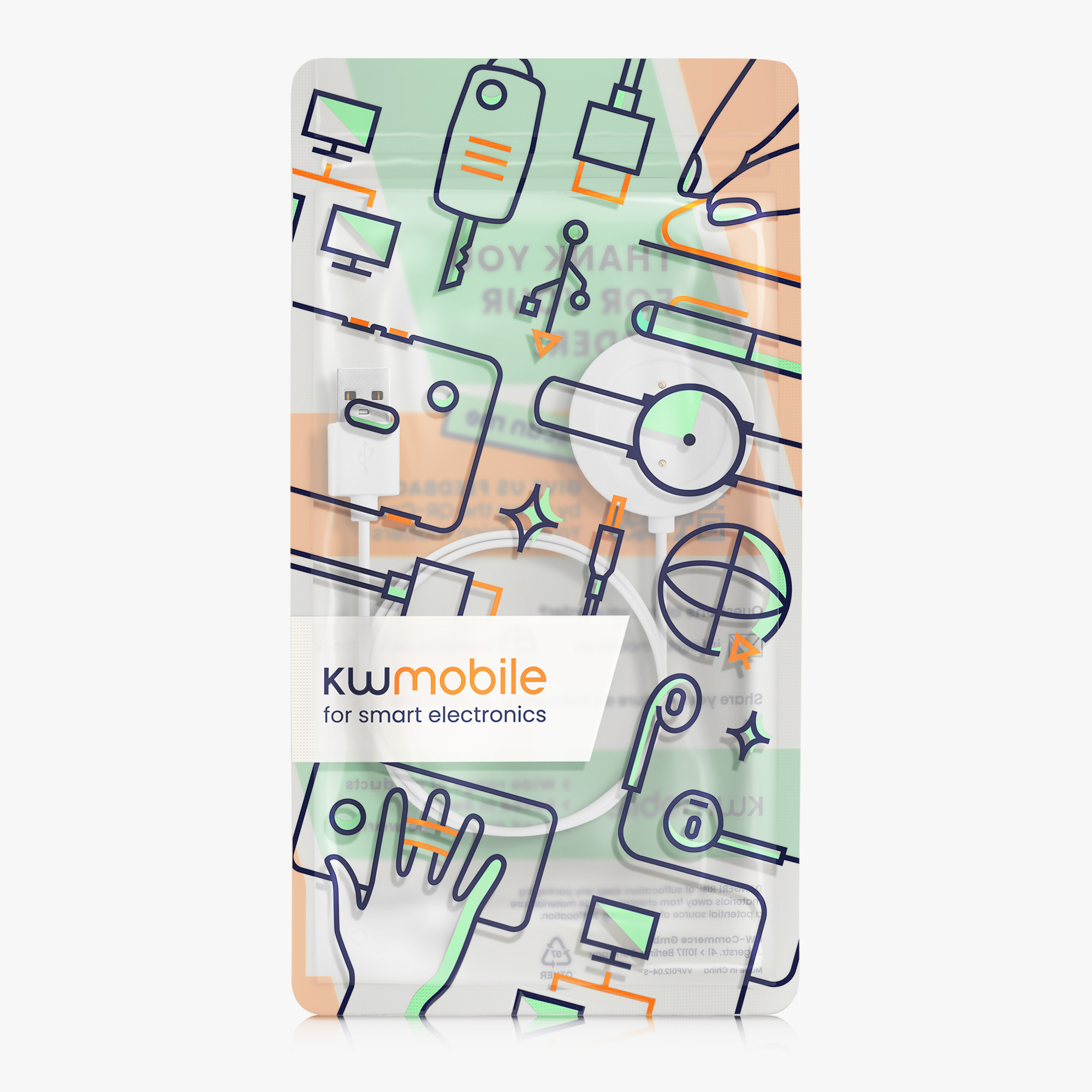 Nabíjecí kabel kwmobile pro Xiaomi Mi Watch Color Sport / S1 Active - Bílá