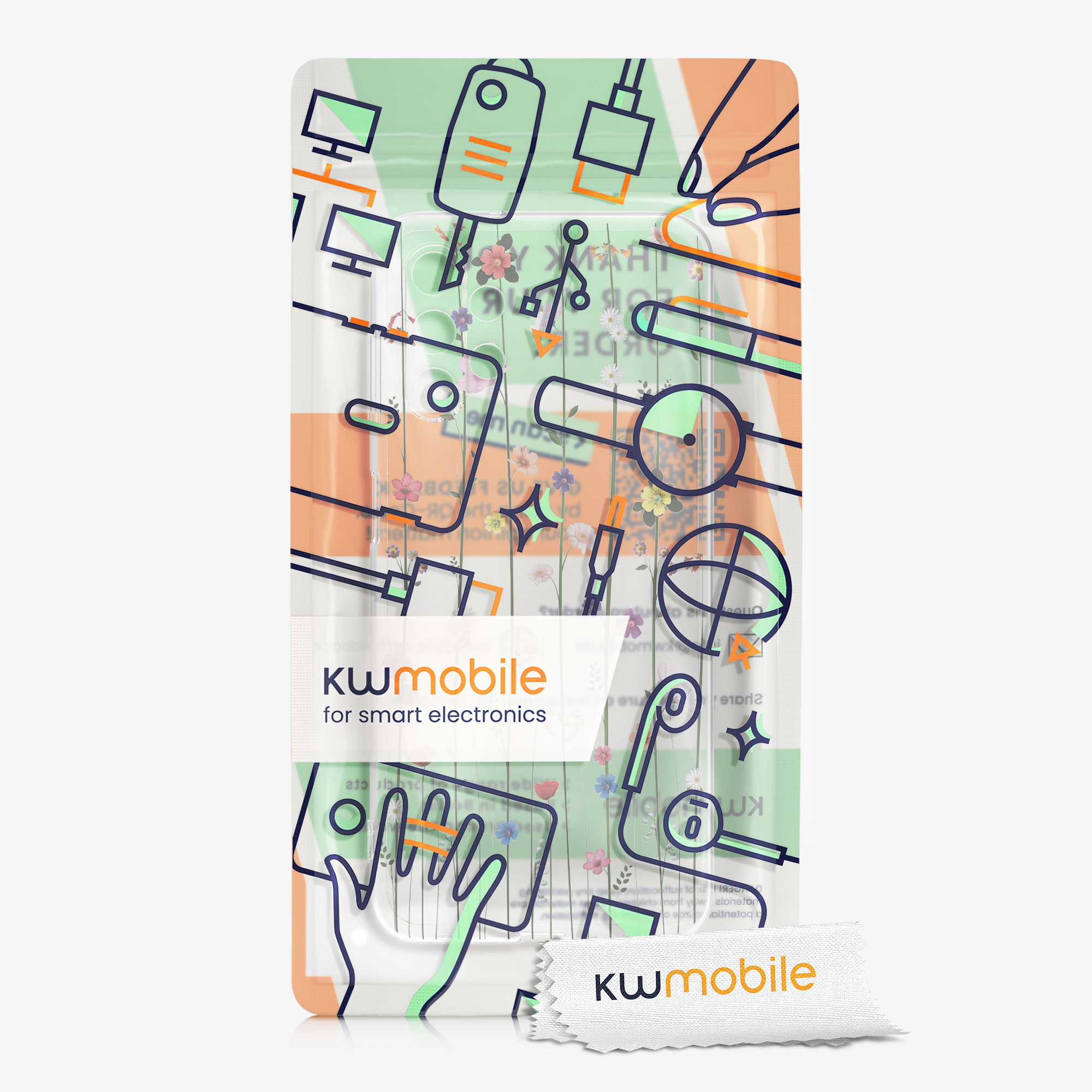 Kryt na mobil Samsung Galaxy A13 4G kwmobile motiv Wildflower Vines Vícebarevná / transparentní