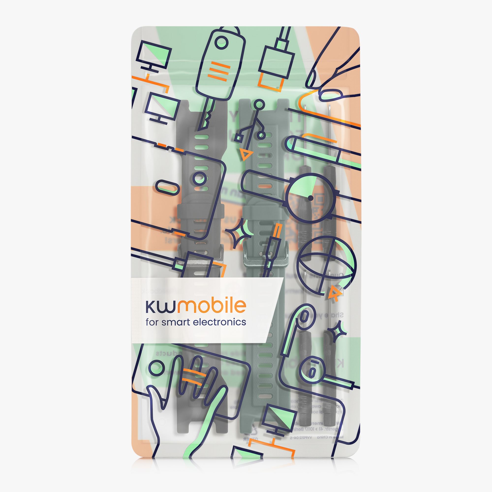Sada 2 řemínků pro Huami Amazfit T-Rex / T-Rex Pro kwmobile - tmavě zelená a šedá