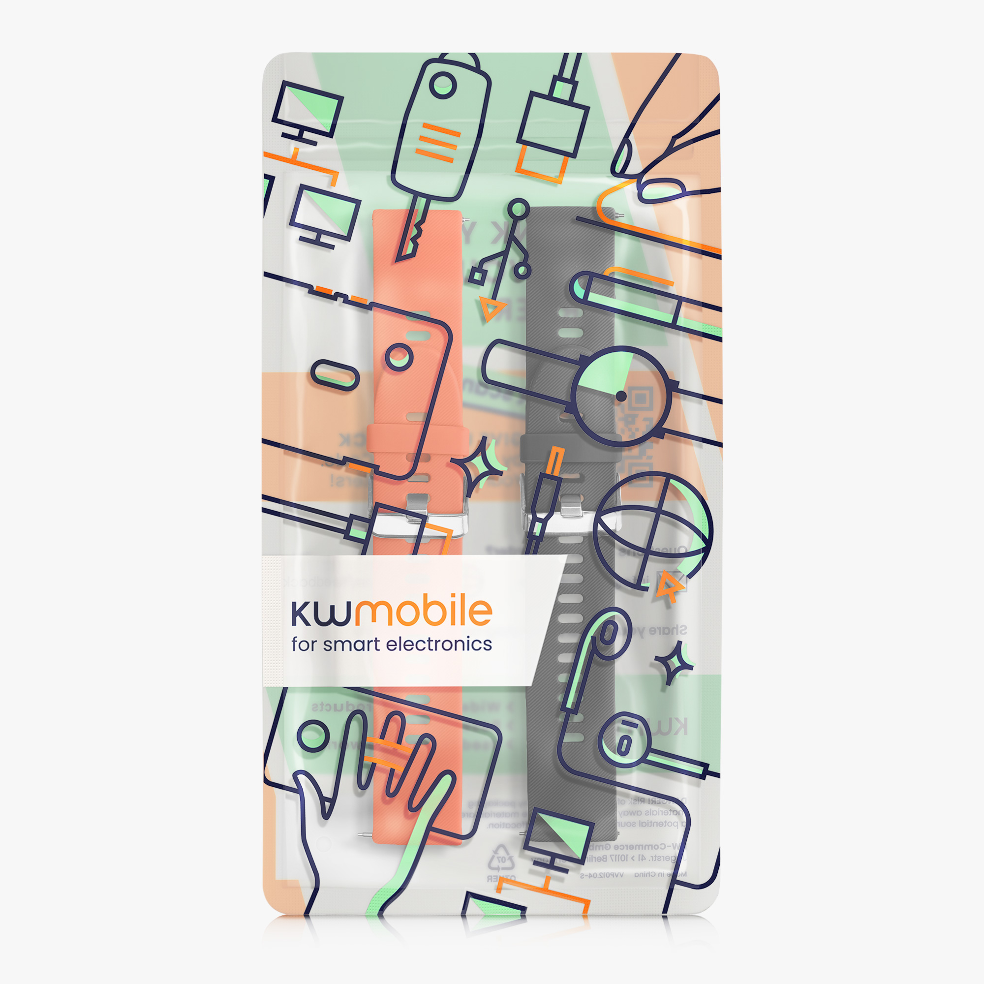 Řemínek kwmobile pro Xiaomi Mi Watch / Mi Watch Color Sport - Černá / oranžová