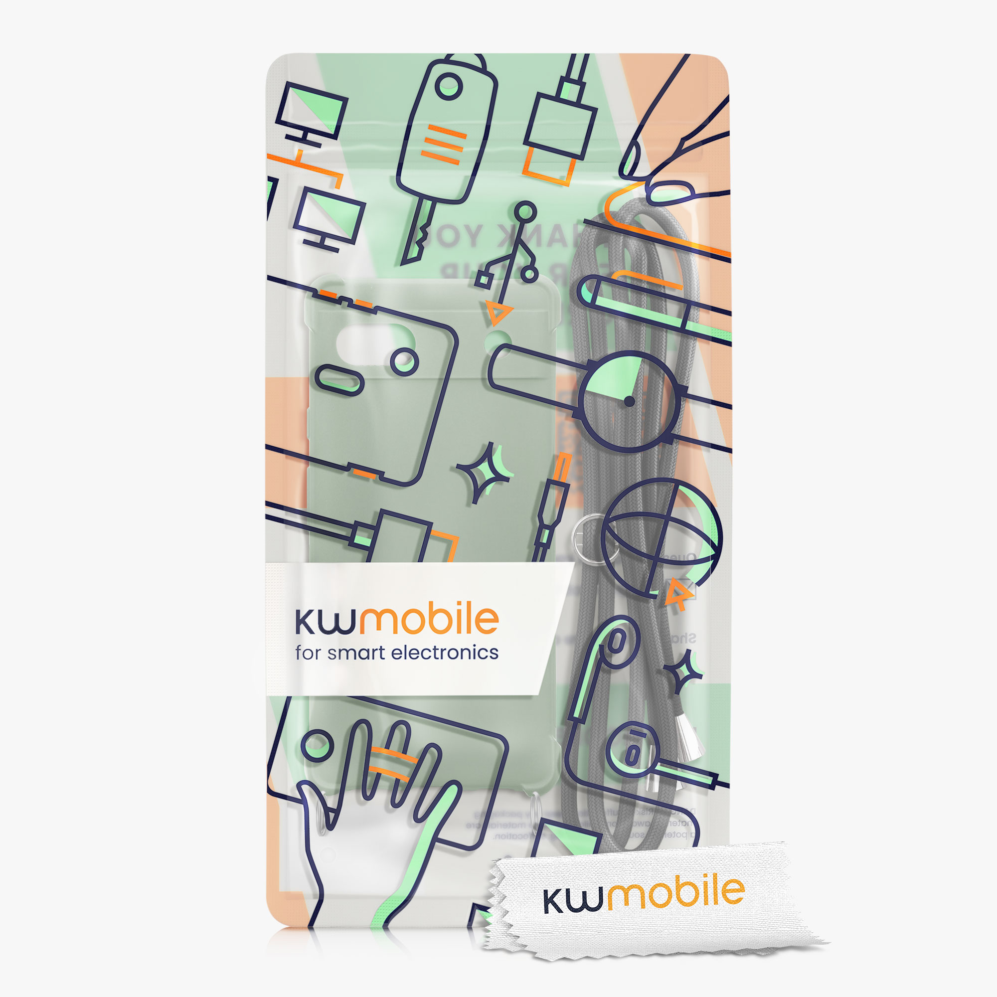 Crossbody kryt kwmobile pro Google Pixel 6 - šedozelená