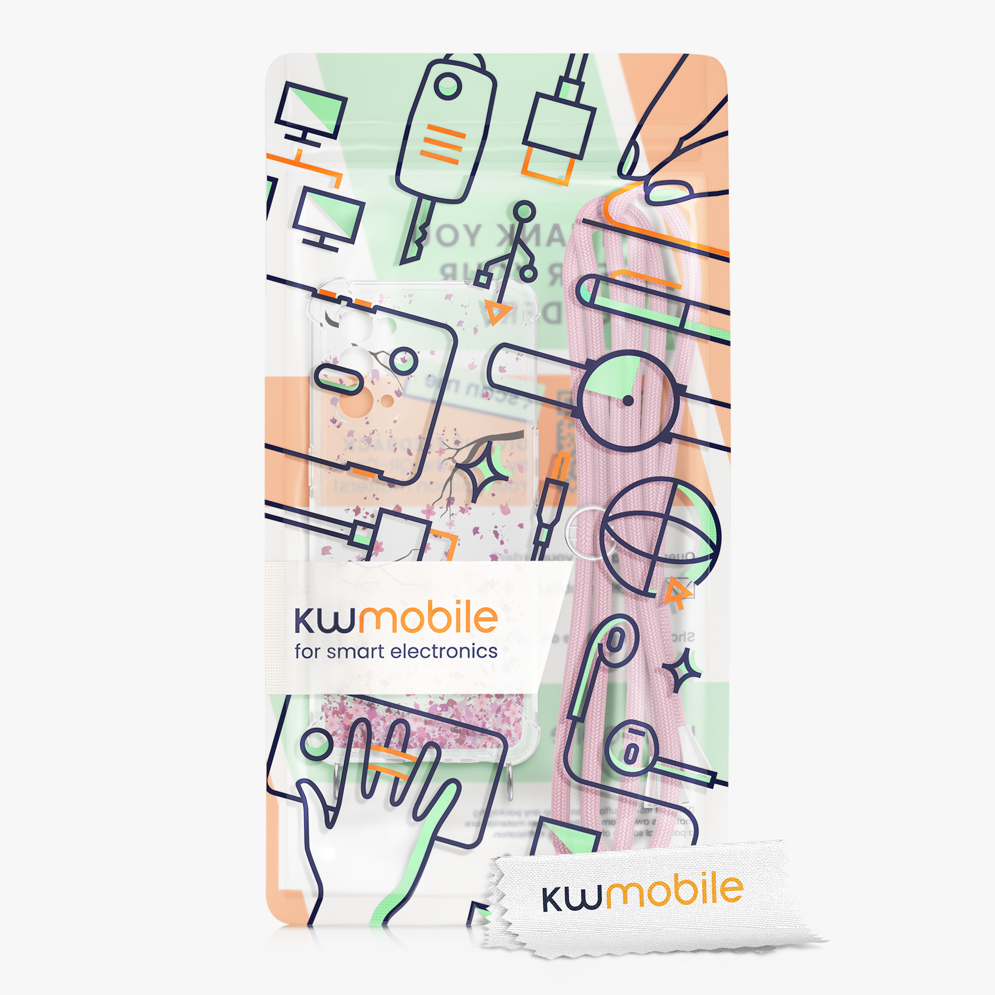 Crossbody kryt na mobil Oppo Find X3 Lite kwmobile šňůrka cherry blossom
