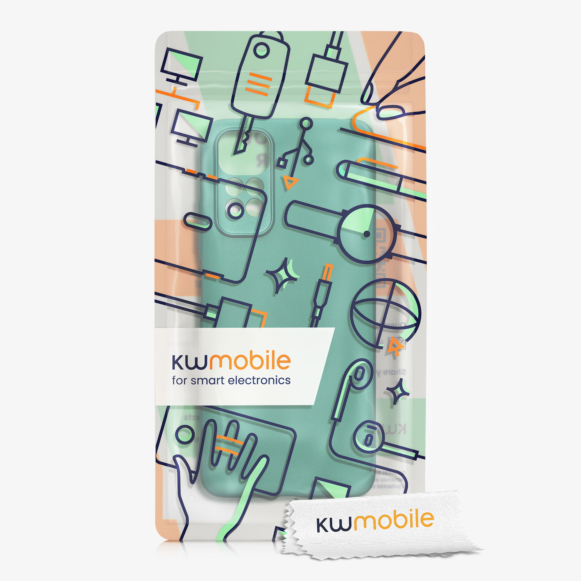 Kryt Xiaomi Redmi Note 11 metalický TPU zelená kwmobile