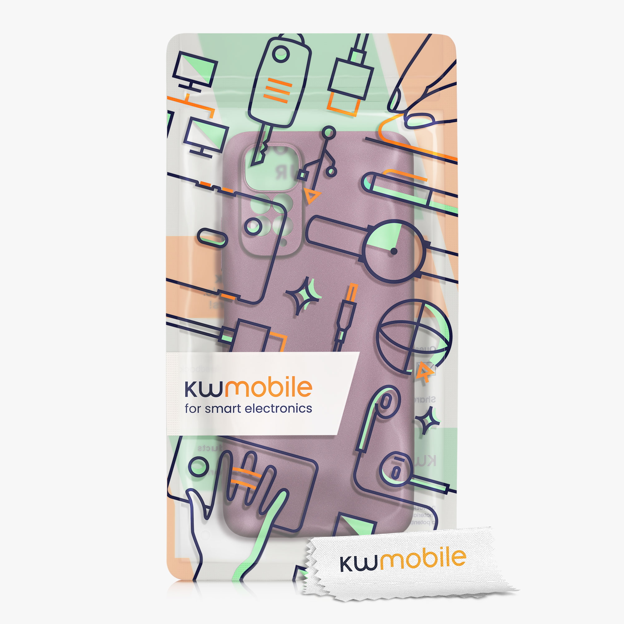 Kryt Xiaomi Redmi Note 11 metalický TPU levandulová kwmobile