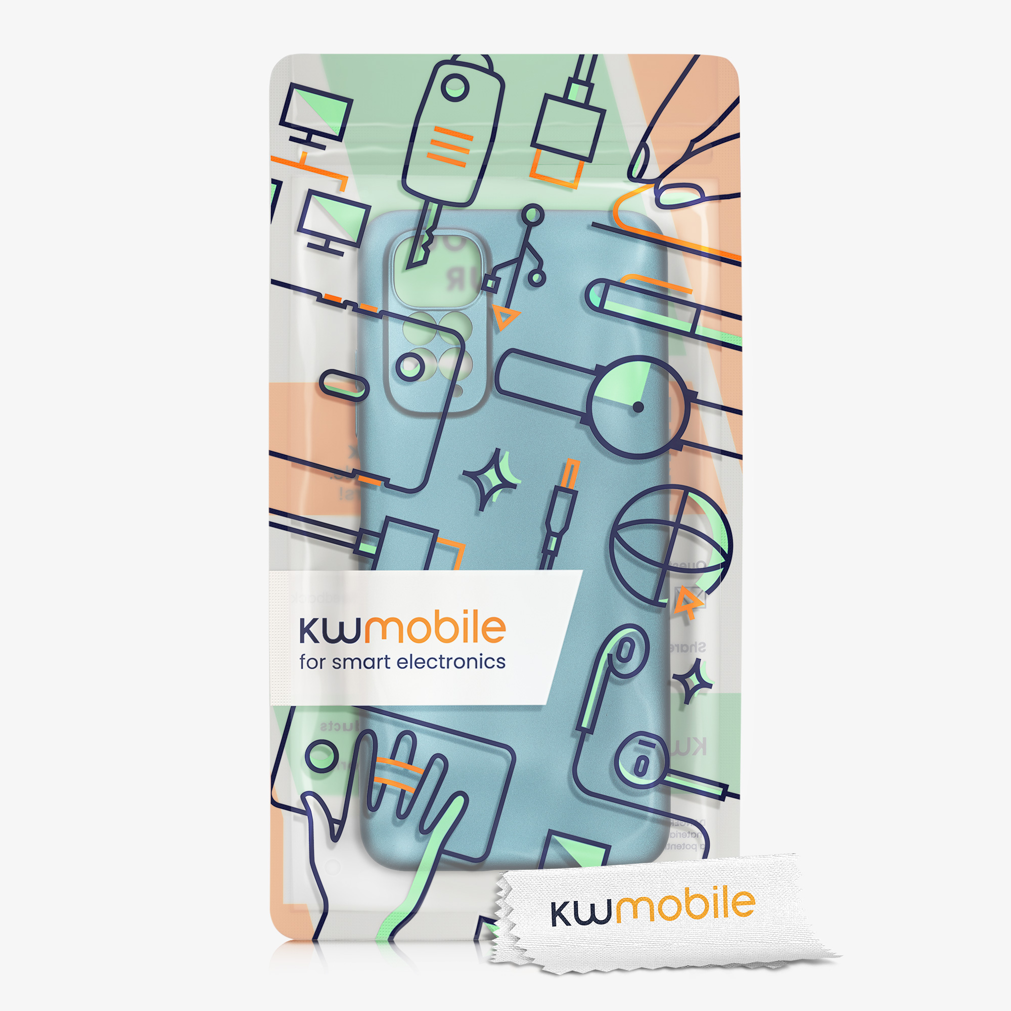 Kryt Xiaomi Redmi Note 11 metalický TPU metalická karibská modrá kwmobile